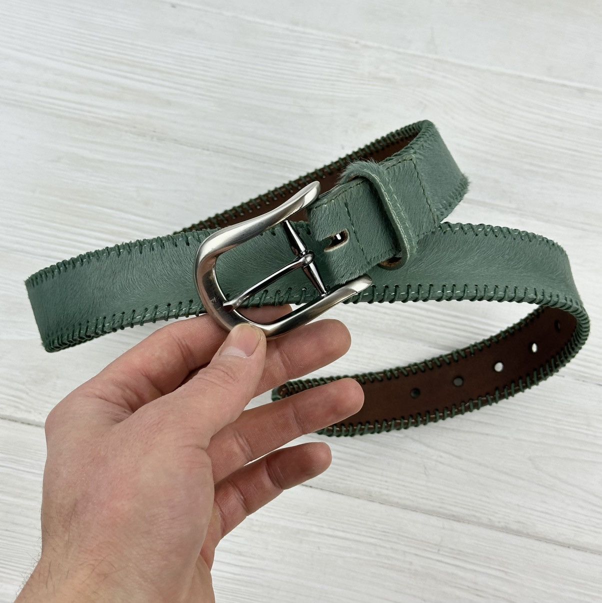 Ralph Lauren Ralph Gladen Genuine Leather Green Belt 100 cm Made in Italy Size ONE SIZE - 1 Thumbnail