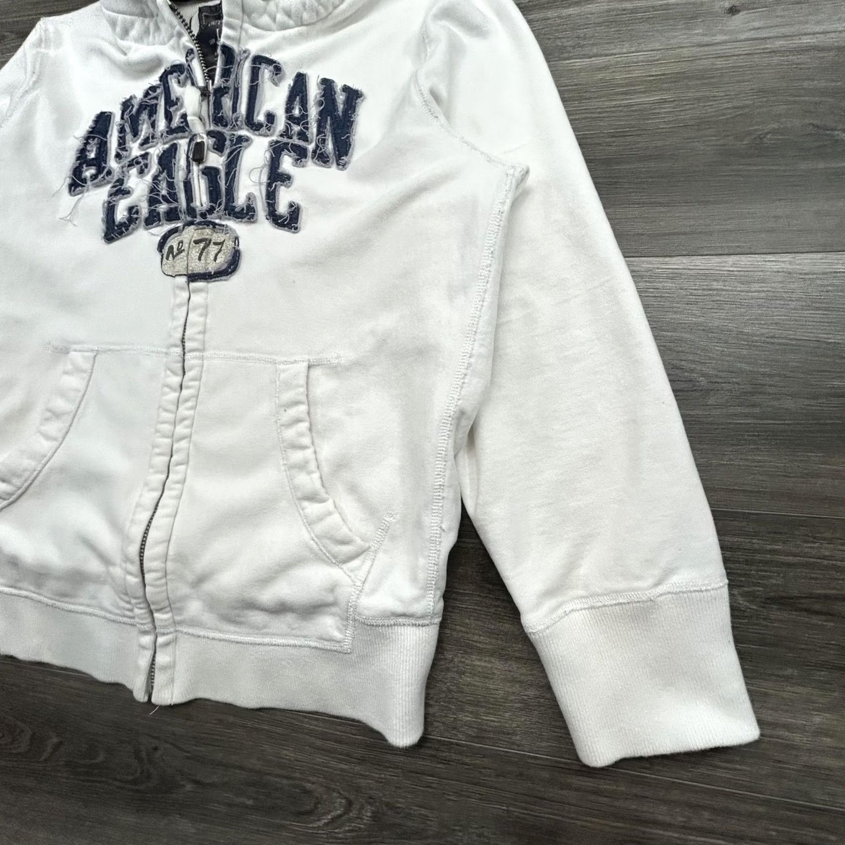 American Eagle Outfitters VINTAGE American Eagle Hoodie Mens Large White Sherpa Hooded Full Zip Size US L / EU 52-54 / 3 - 4 Thumbnail