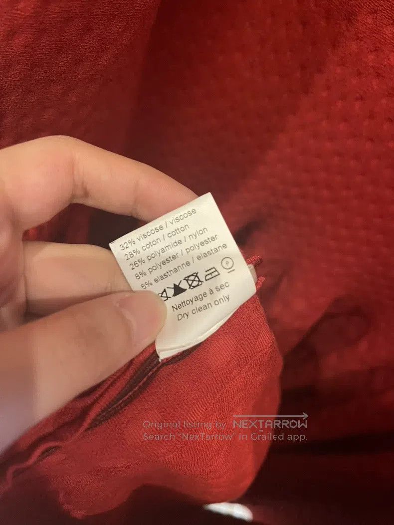 Alaia Alaia Red Crew Neck Knit A-Line Dress with Waist Cinching Size XS / US 0-2 / IT 36-38 - 7 Thumbnail