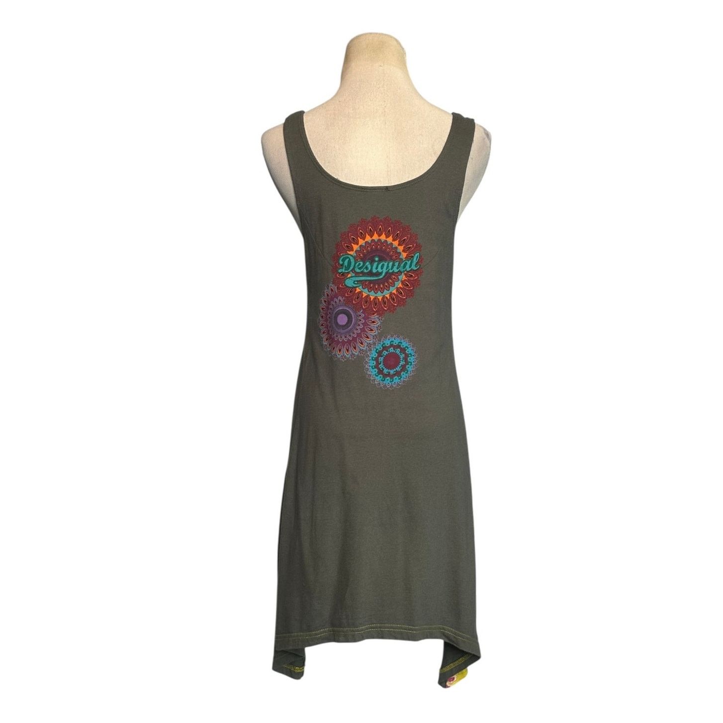 Desigual Desigual Green and Pink Asymmetrical Tunic Dress size Medium Size M / US 6-8 / IT 42-44 - 2 Thumbnail