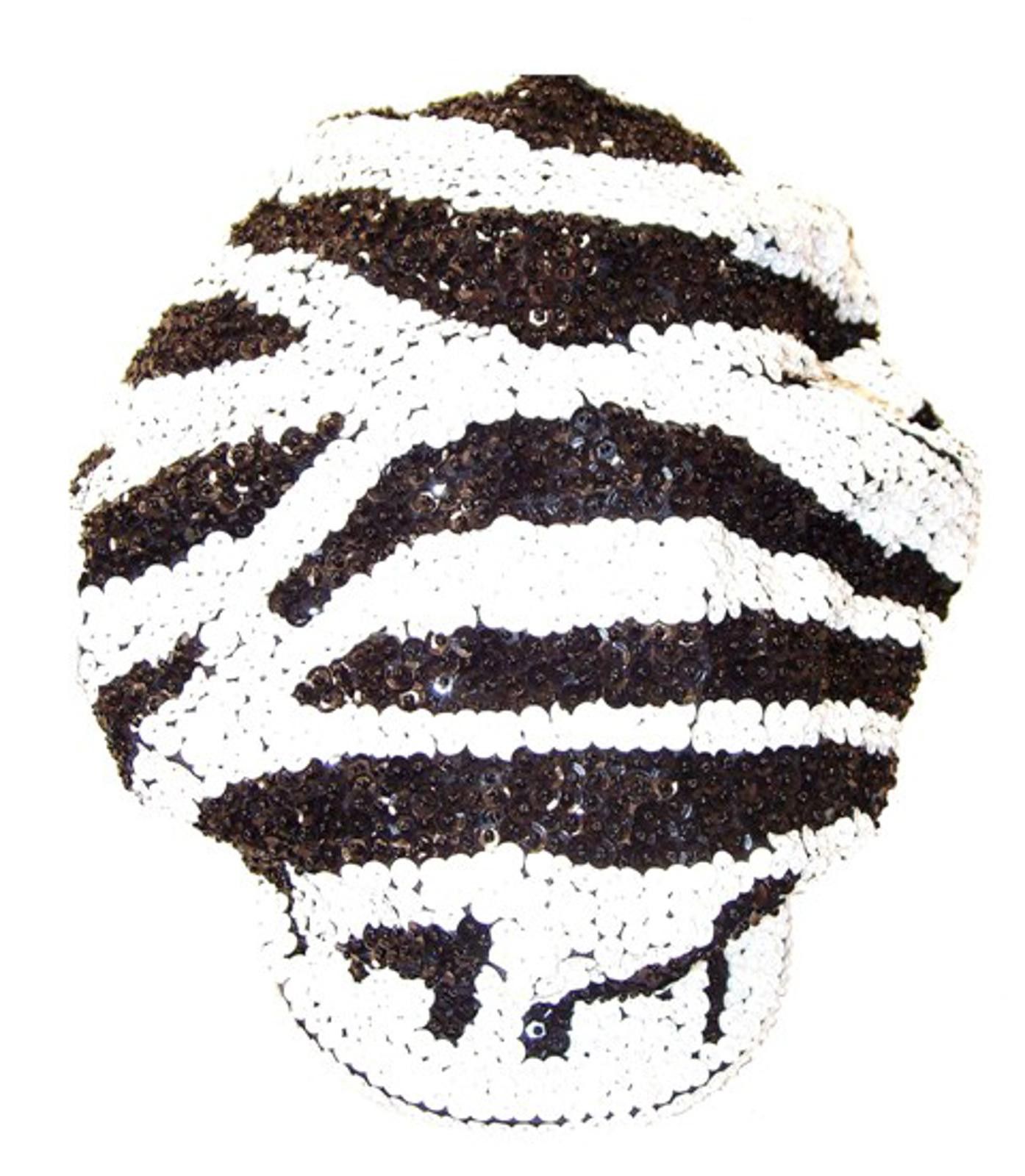 Designer Sequin Beaded Brando Cap Zebra Size ONE SIZE - 1 Preview