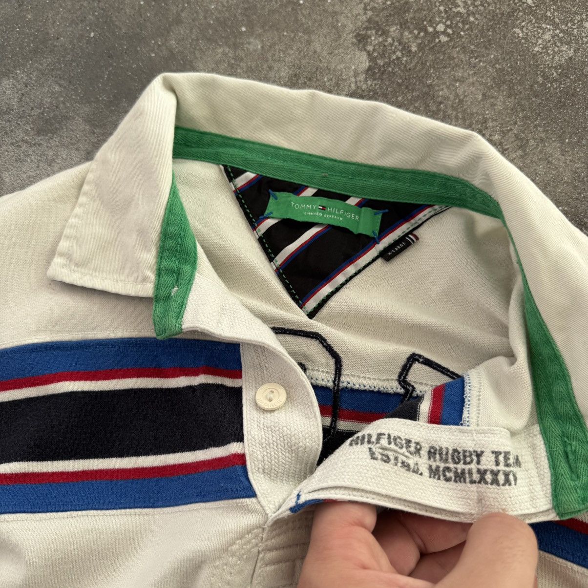 Tommy Hilfiger × Vintage Tommy Hilfiger Vintage USA Rugby Long Sleeve Shirt Size US XL / EU 56 / 4 - 13 Thumbnail