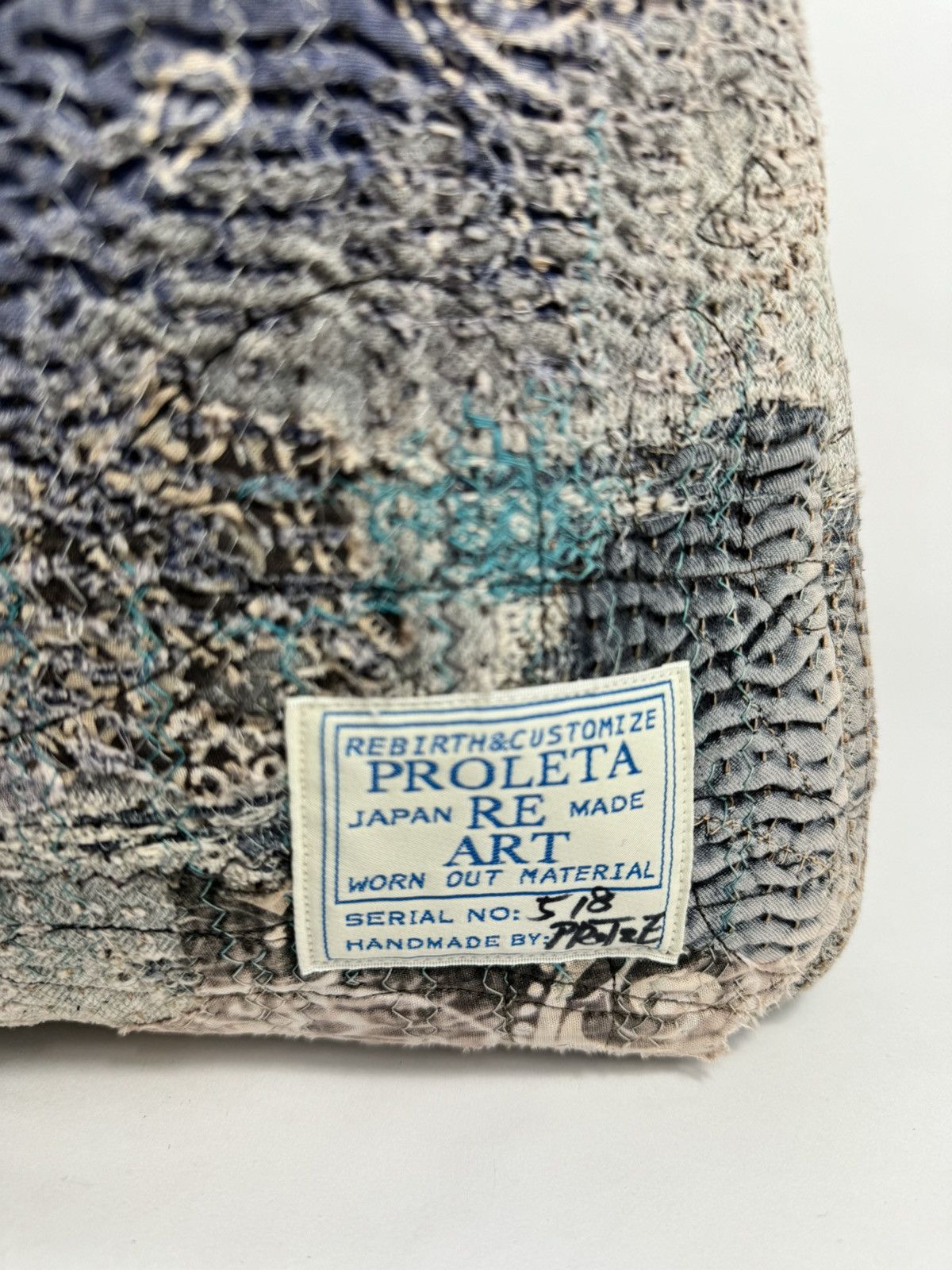 Proleta Re Art X ERI MEME GLITCH BORO APPLIQUÉD PATCHWORK TOTE BAG Size ONE SIZE - 7 Thumbnail