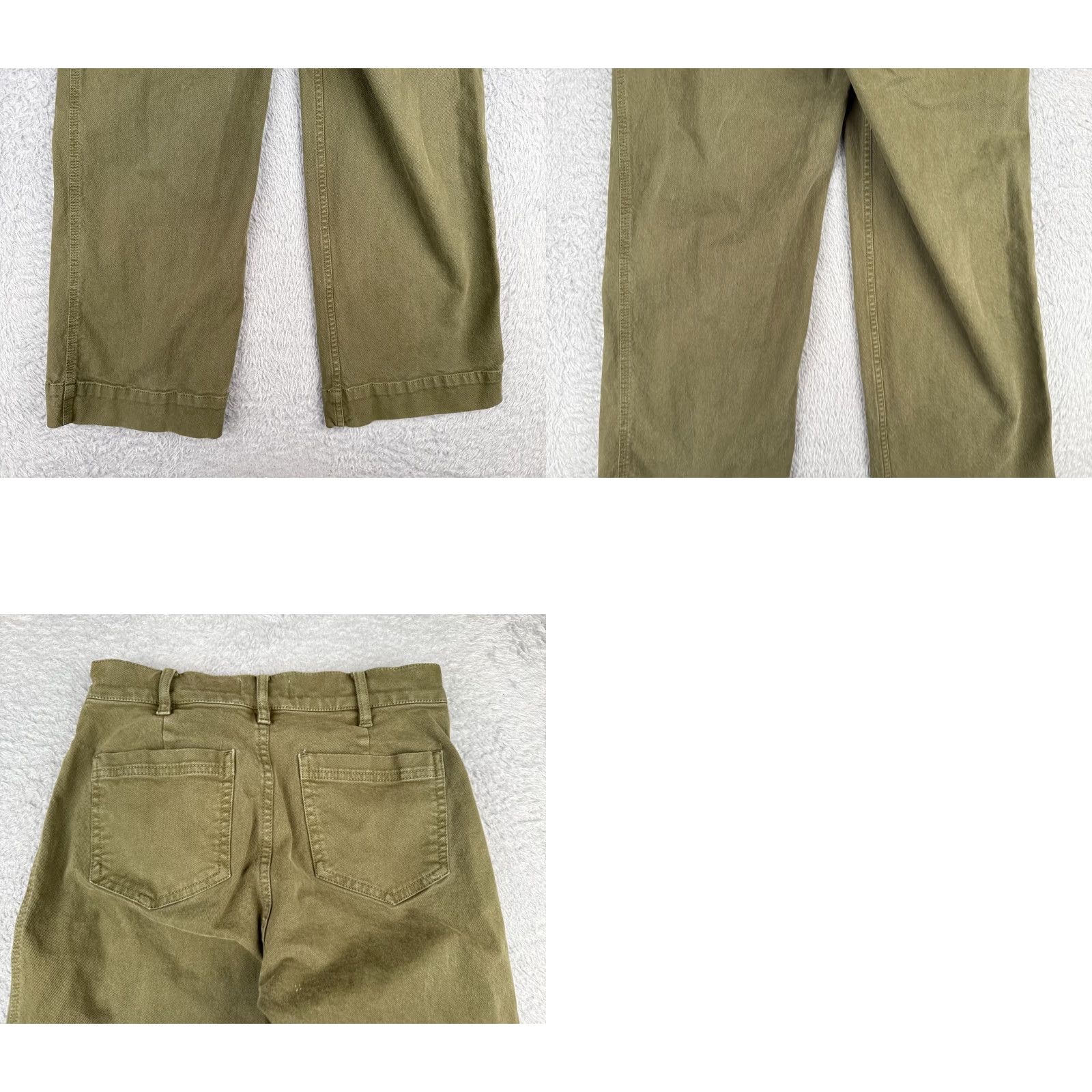 Lou & Grey Lou & Grey Jeans Womens 27 Green Denim Wide Leg Mid Rise Cotton Blend 26x25 Size 27" / US 4 / IT 40 - 10 Thumbnail