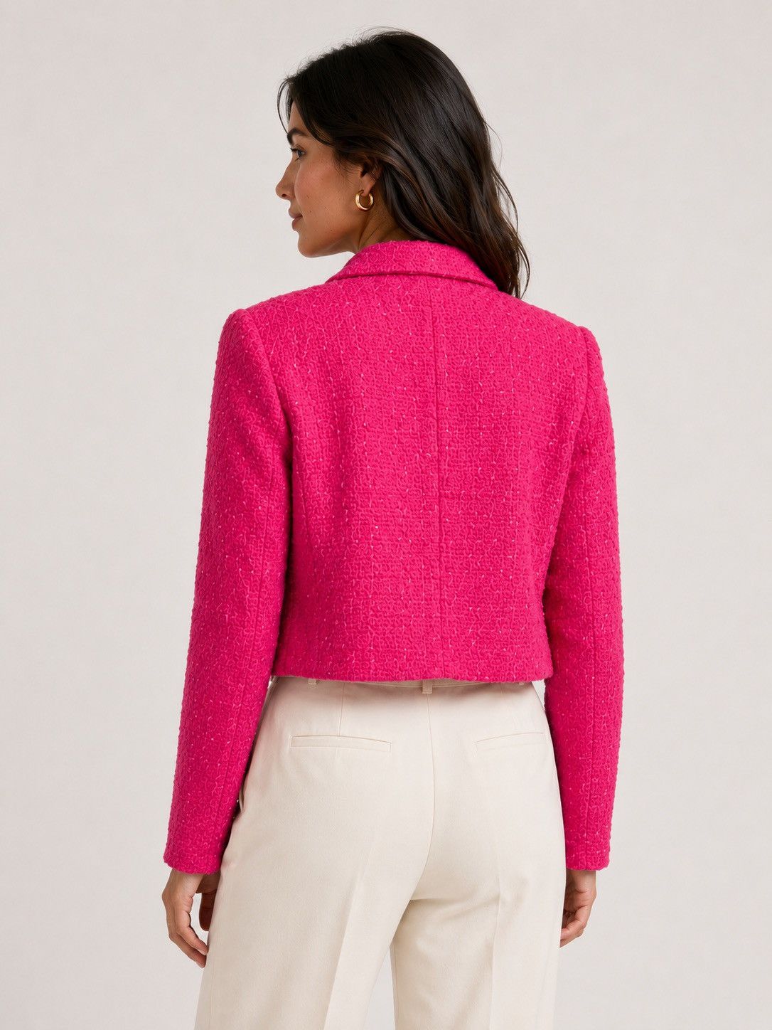 Rachel Zoe 🎉LAST CHANCE🎉 RACHEL ZOE Solid Boucle Crop Jacket Size M / US 6-8 / IT 42-44 - 5 Thumbnail
