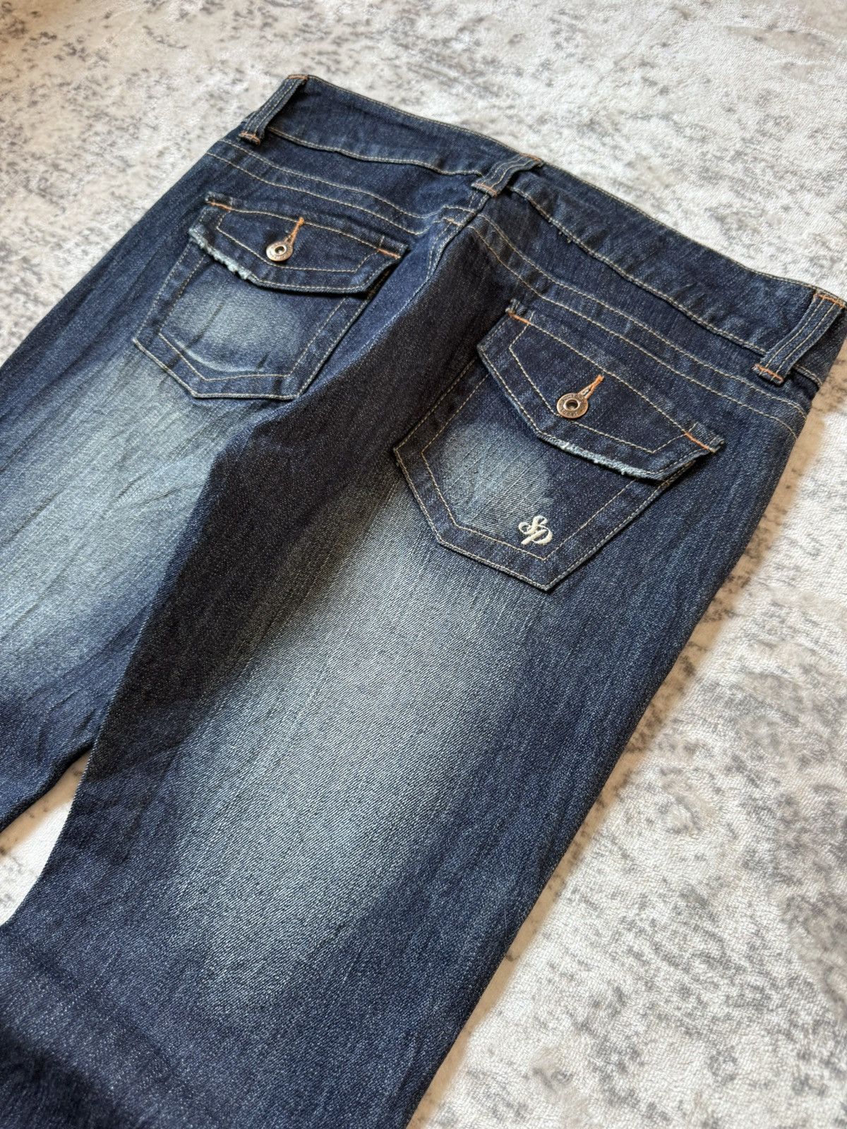 Southpole Vintage Southpole Dark Wash Spiral Flared Jeans Size US 30 / EU 46 - 12 Thumbnail