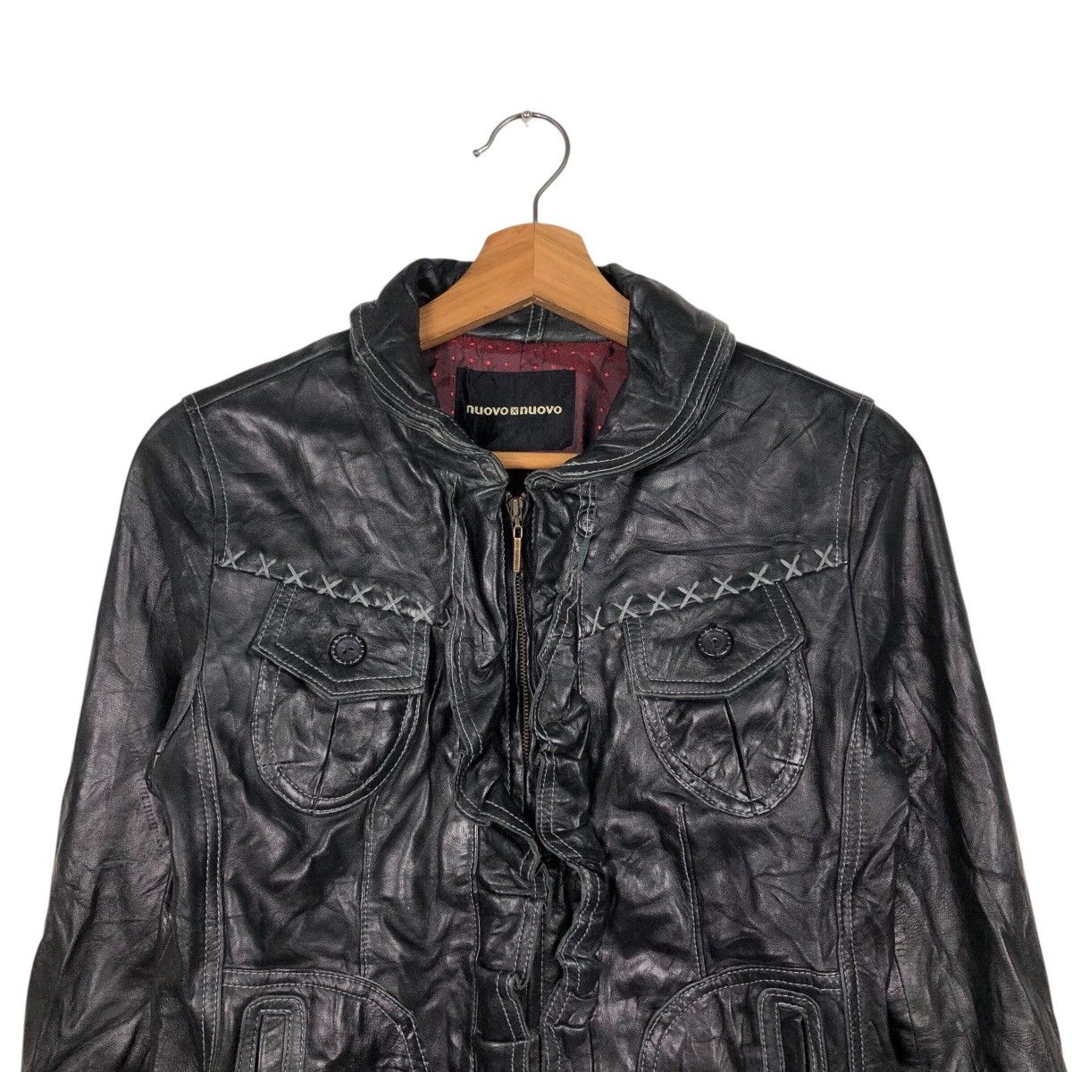 Japanese Brand Cropped Biker Leather Jacket Nouvo Nouvo Issey Miyake Size US S / EU 44-46 / 1 - 3 Thumbnail