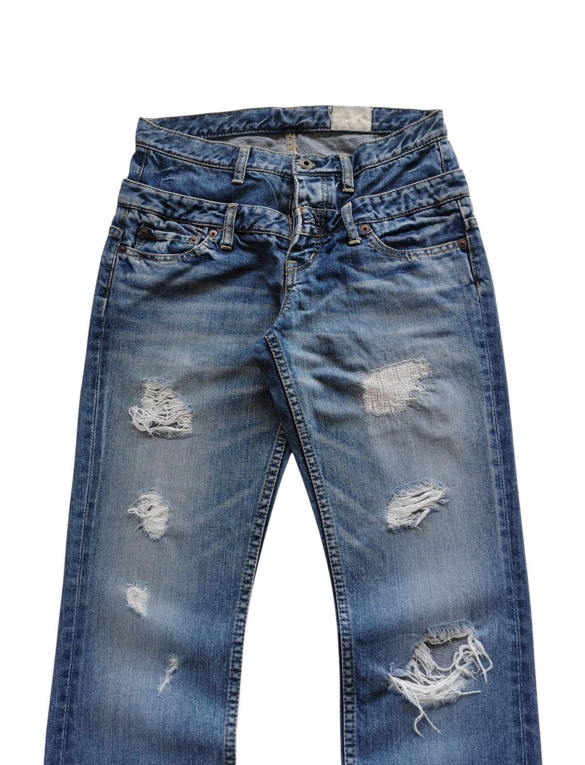 Japanese Brand Antgauge Double Waisted Distressed Jeans Style Kapital Size US 28 / EU 44 - 3 Thumbnail