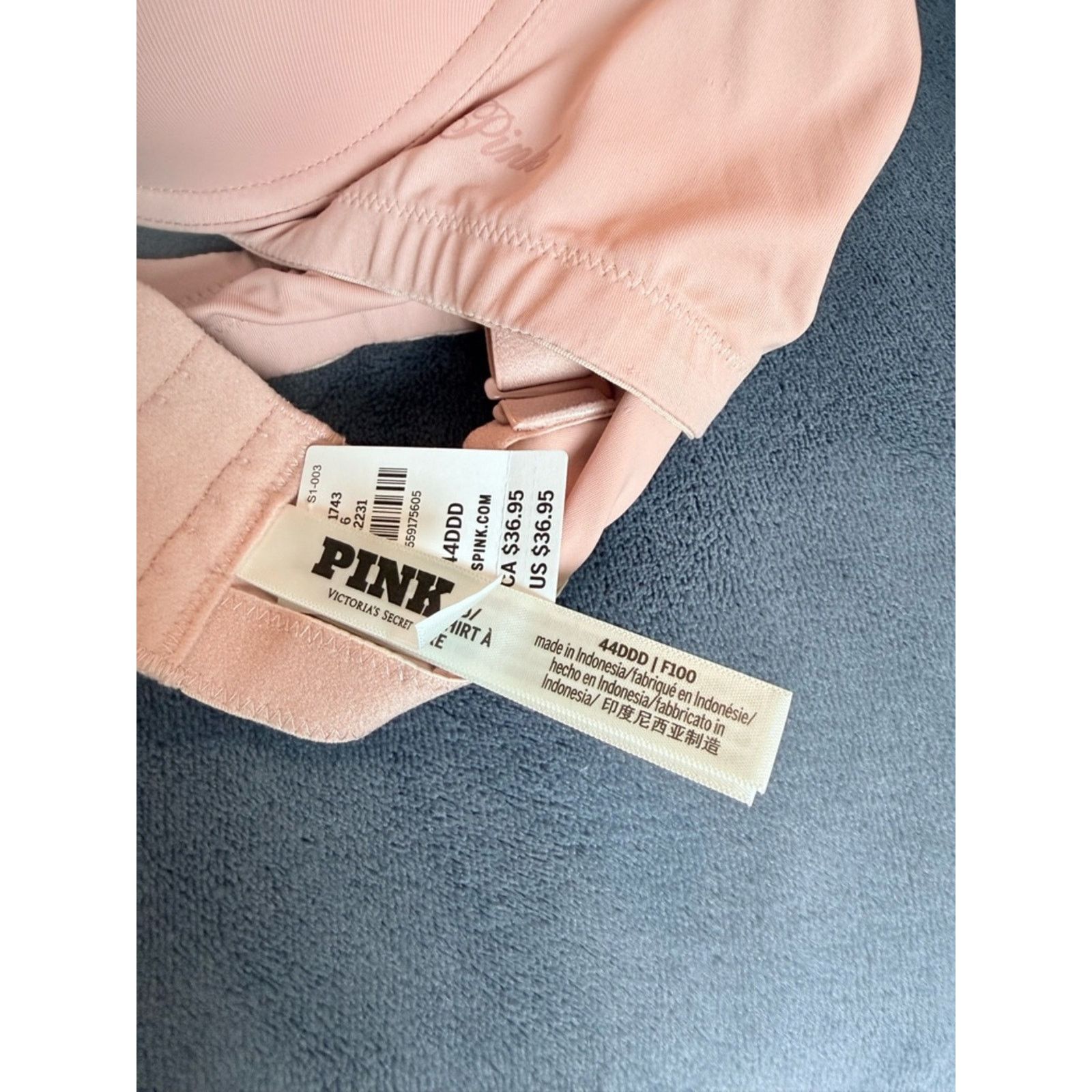 Pink VS PINK Light Pink Wear Everywhere T-Shirt Bra Size 44DDD Size ONE SIZE - 5 Thumbnail