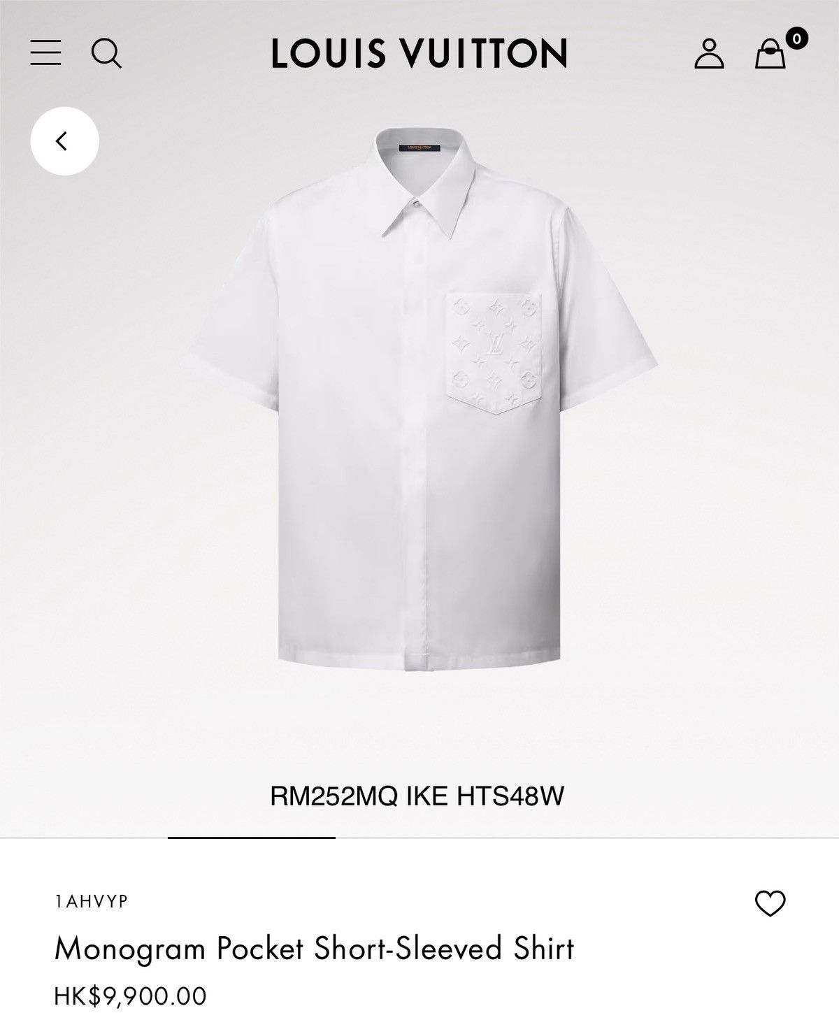 Louis Vuitton Louis Vuitton white monogram pocket shirt S Size US S / EU 44-46 / 1 - 1 Thumbnail