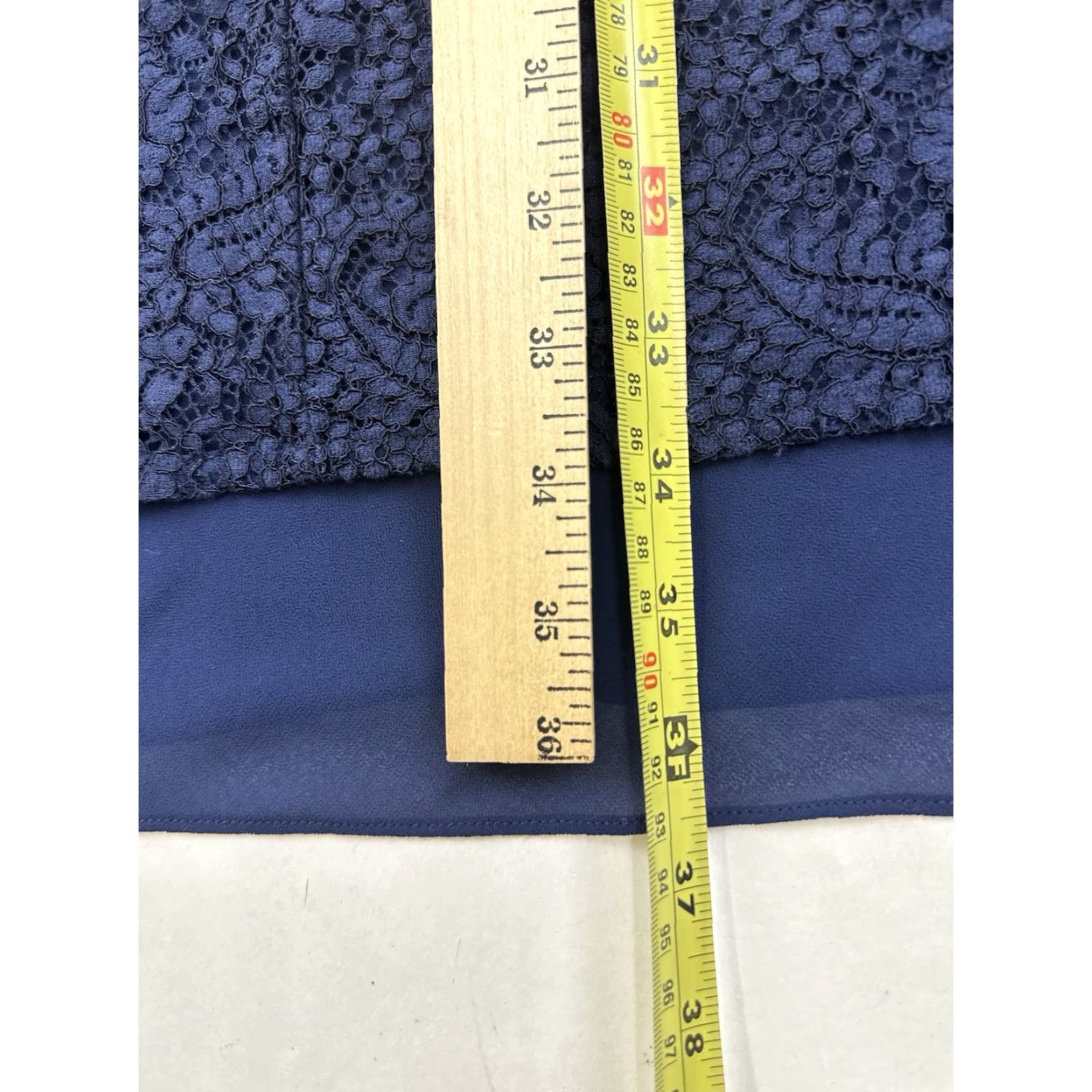Michael Kors Michael Kors Dress Women’s 10 Blue Lace Shift Collar Sleeveless Knee Length Floral Casual Party/Cocktail Travel Mens? Size L / US 10 / IT 46 - 6 Thumbnail