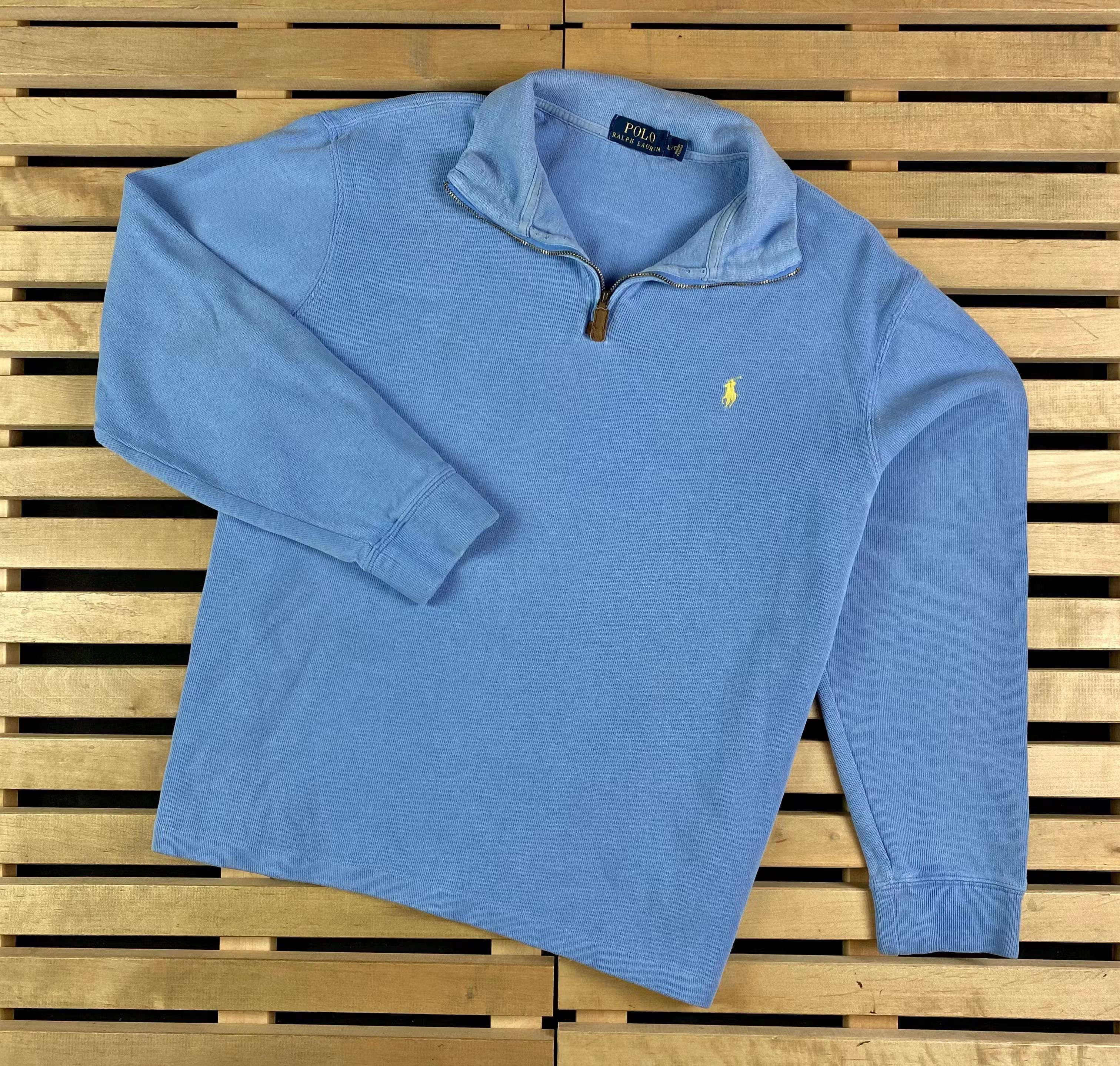 Polo Ralph Lauren × Ralph Lauren Mens Sweater 1/3 Zip Polo By Ralph Lauren Size L Size US L / EU 52-54 / 3 - 1 Thumbnail