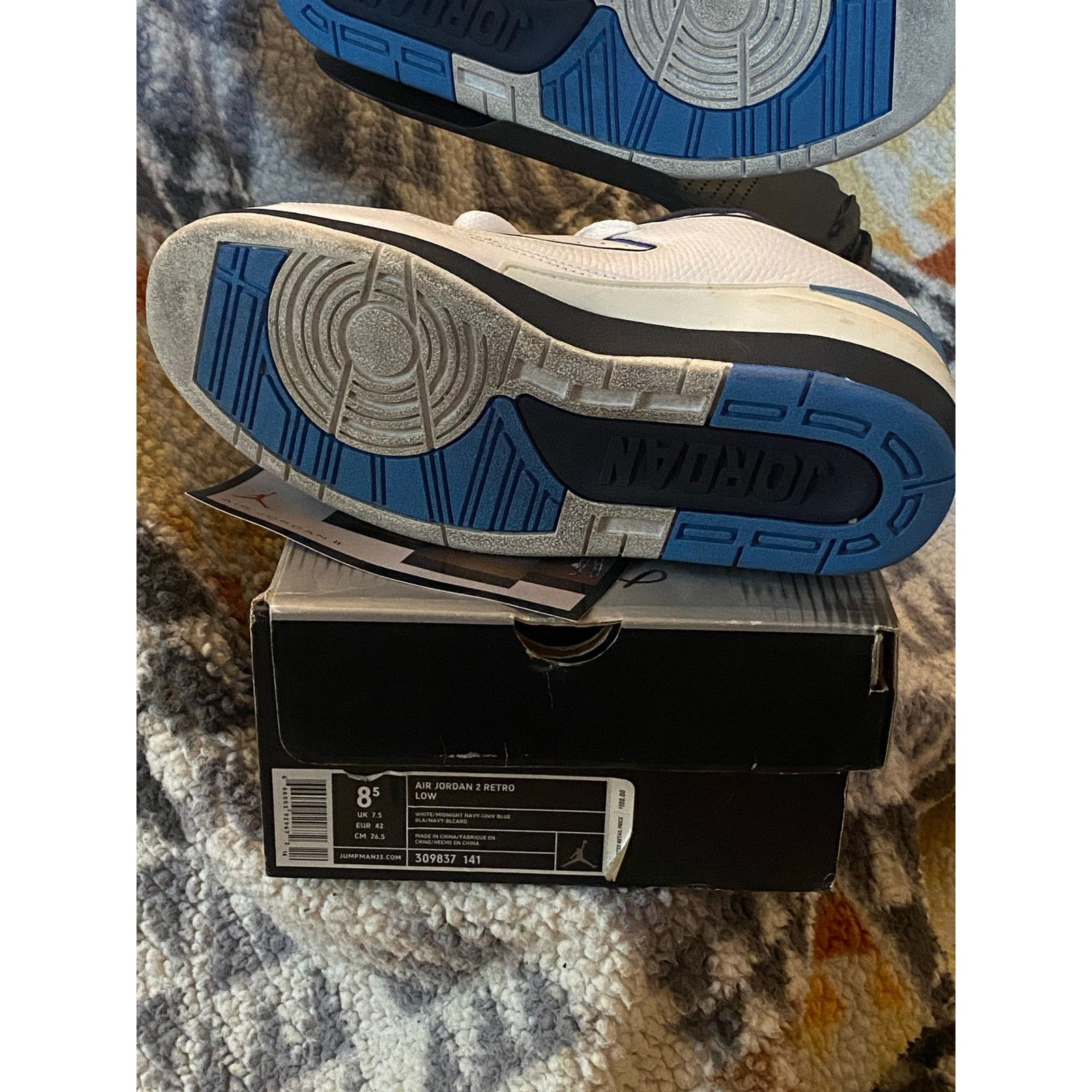 Jordan Brand Air Jordan 2 Retro Low 'Midnight Navy' 2004 m8.5 w10 Size US 8.5 / EU 41-42 - 6 Thumbnail