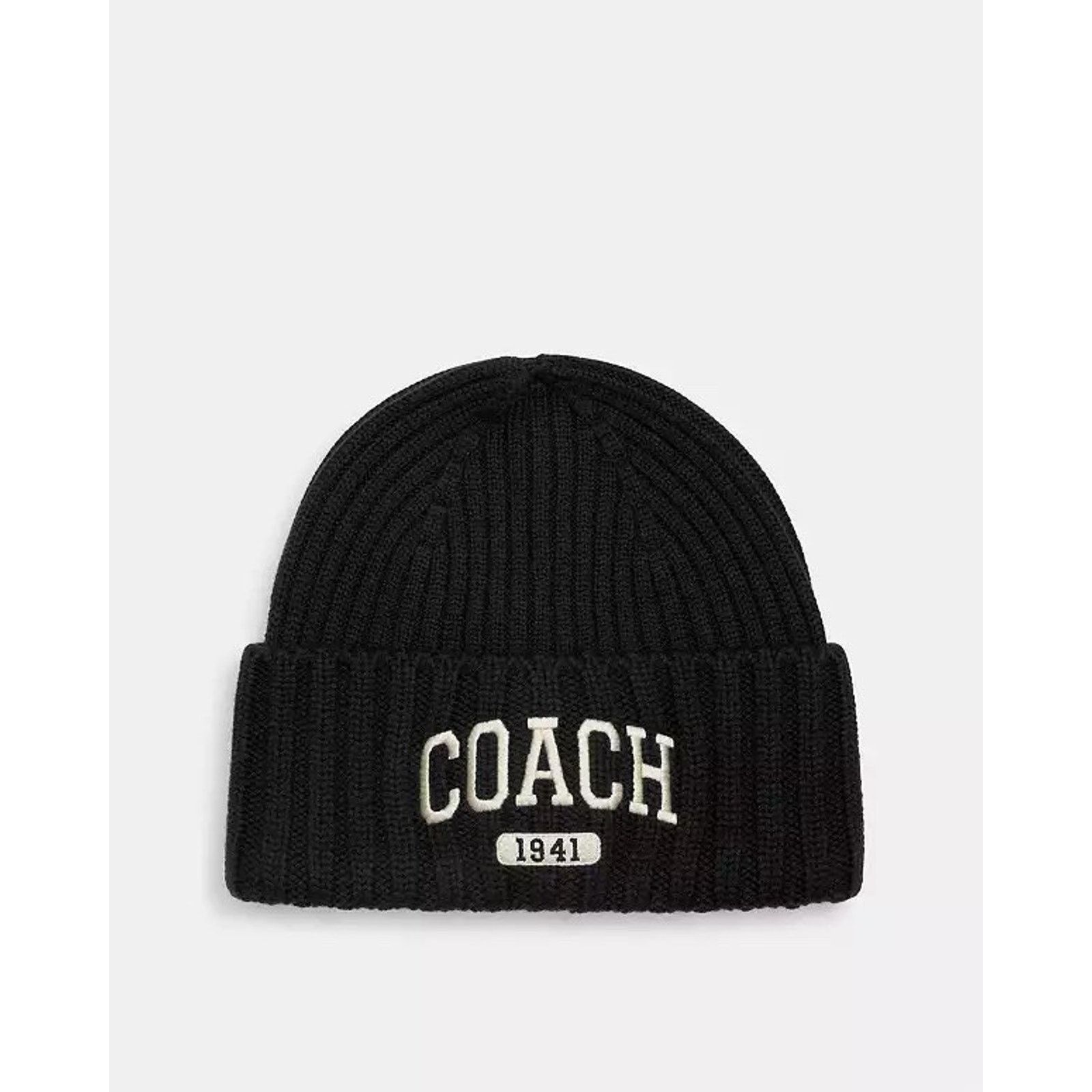 Coach NWT Coach 1941 Embroidered Knit Beanie Wool CU806 Black Size ONE SIZE - 8 Thumbnail