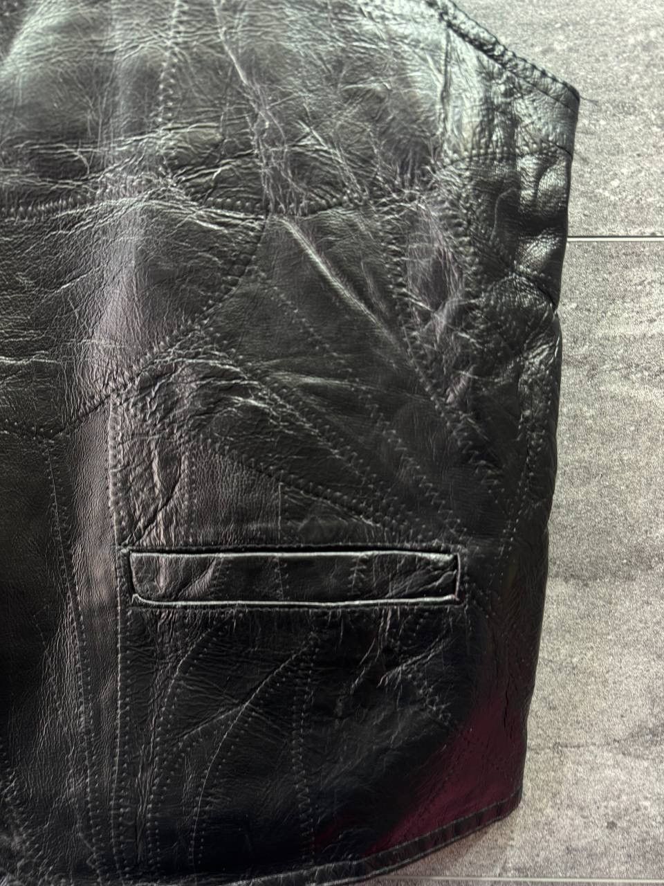 Vintage Giovanni Navarre Leather Biker Vest Jacket Size US L / EU 52-54 / 3 - 12 Thumbnail