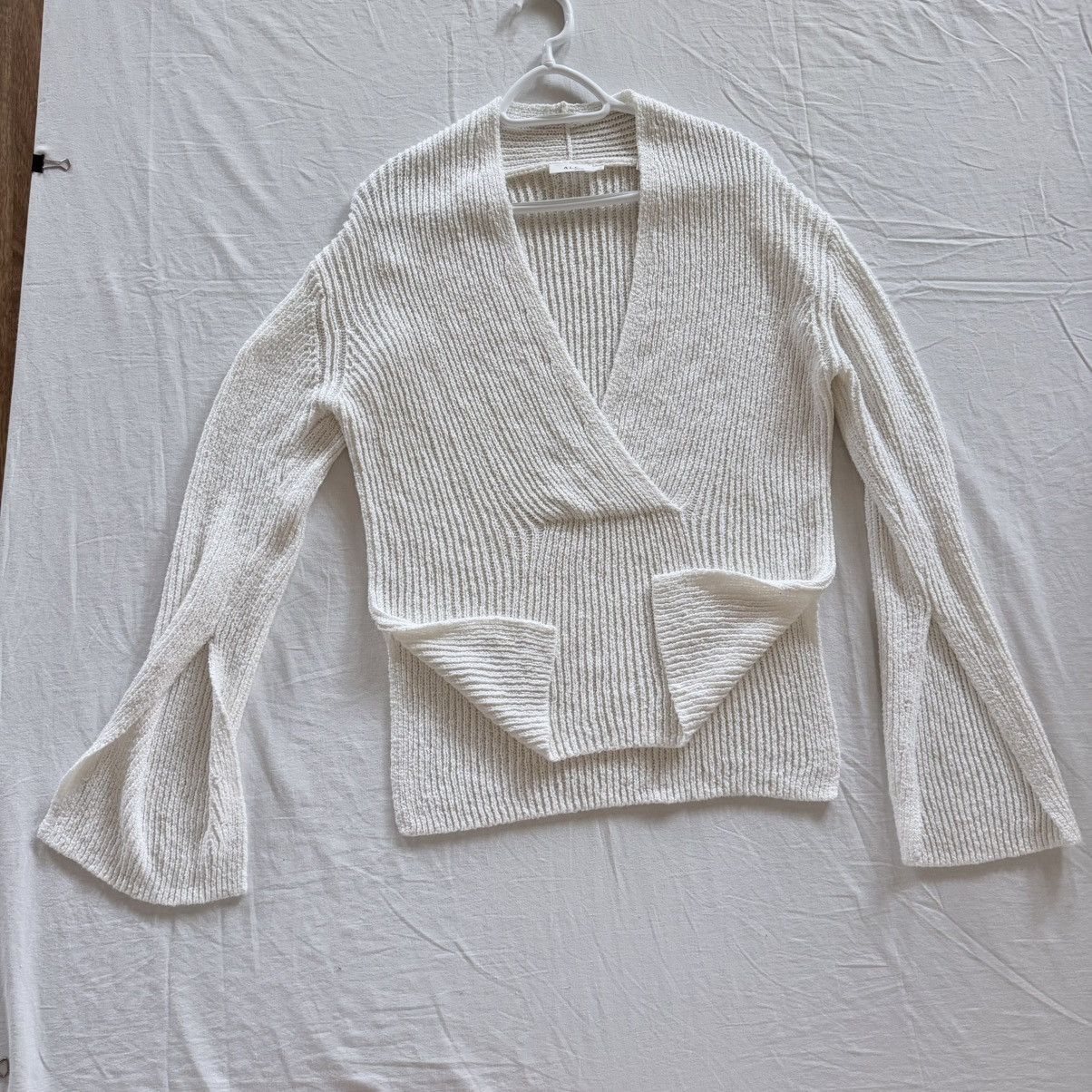 A.L.C. A.L.C. Nick Sweater White Ribbed Split Neck Slit Sleeve Sz M Size M / US 6-8 / IT 42-44 - 19 Thumbnail