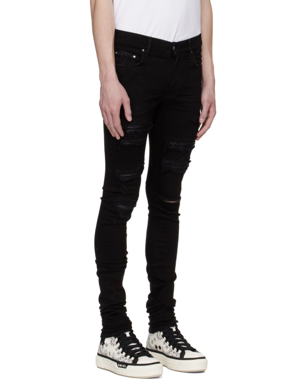 Amiri Amiri Black Thrasher Stacked Jeans Original 1st Release Size US 30 / EU 46 - 2 Thumbnail