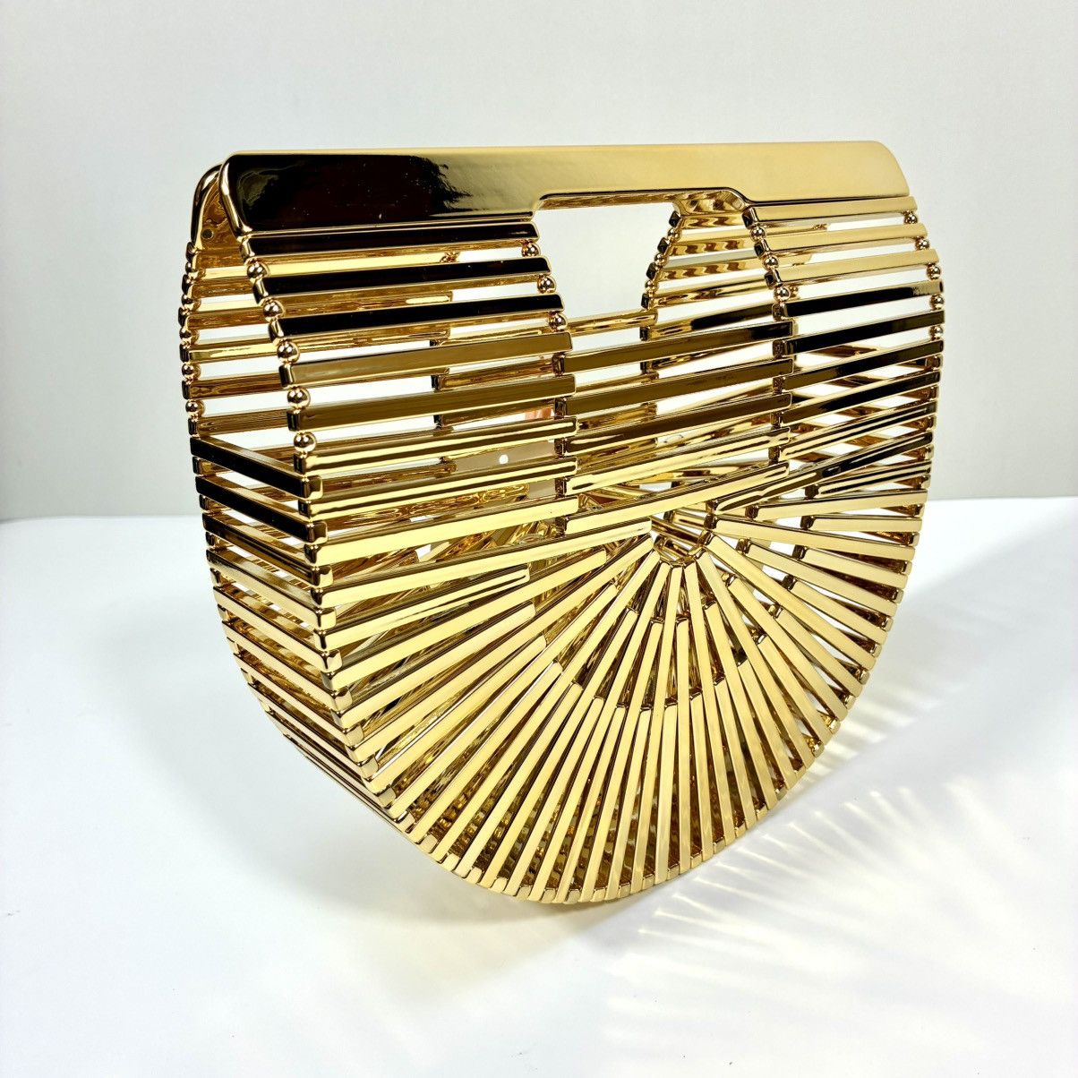 Cult Gaia Cult Gaia Mini Ark Top Handle Handbag Shiny Brass Gold NEW Size ONE SIZE - 17 Thumbnail