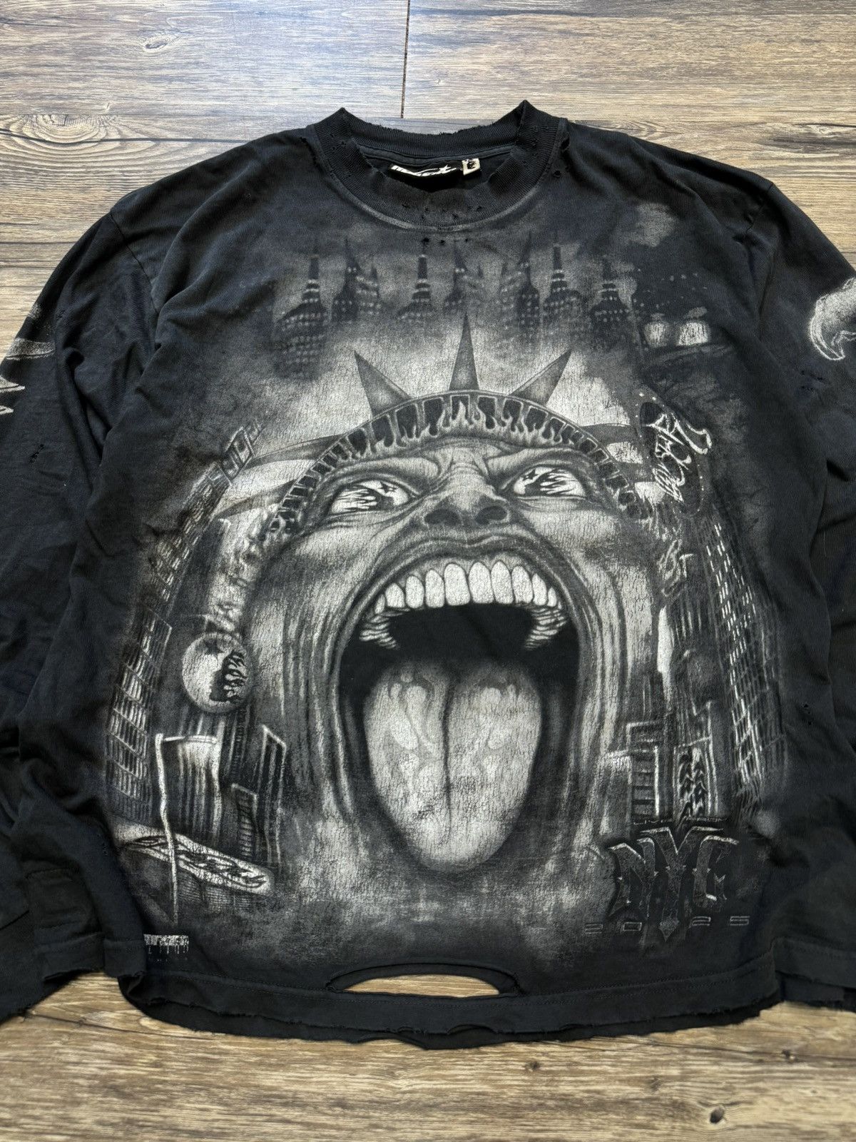 HELLSTAR HELL STAR LIBERTY RECORDS VINTAGE LONGSLEEVE *RARE* Size US S / EU 44-46 / 1 - 2 Thumbnail