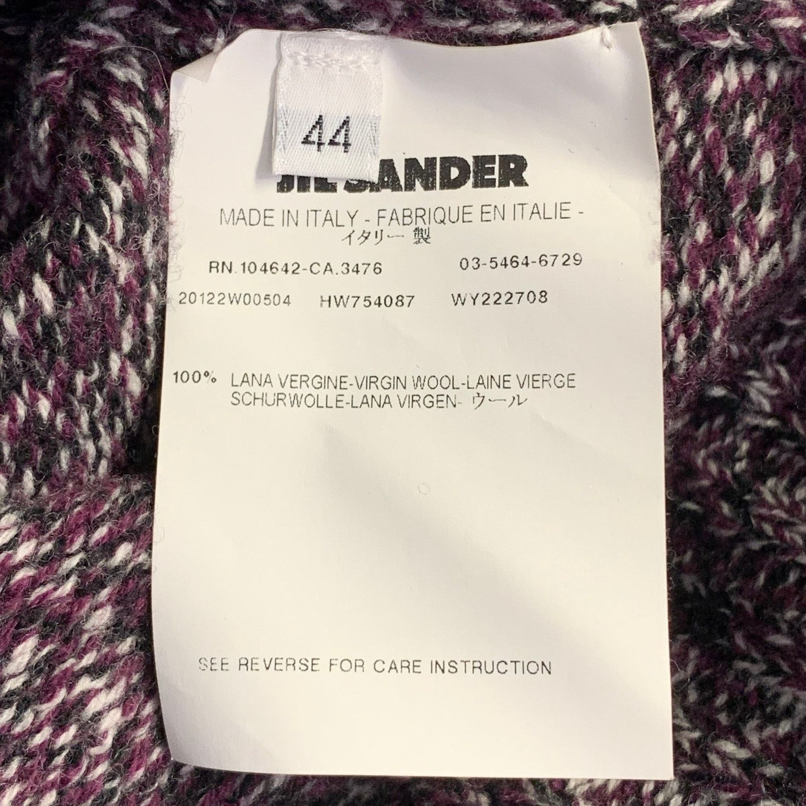 Jil Sander JIL SANDER Purple Black White Wool Melange Boxy Sweater Size XL / US 12-14 / IT 48-50 - 9 Thumbnail