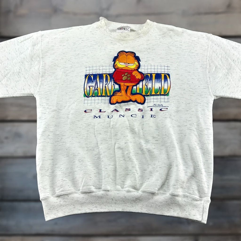 Vintage VINTAGE Genius Sweatshirt Mens XL Gray Graphic Print 90s Pullover Crew Neck Muncie USA Size US XL / EU 56 / 4 - 1 Thumbnail