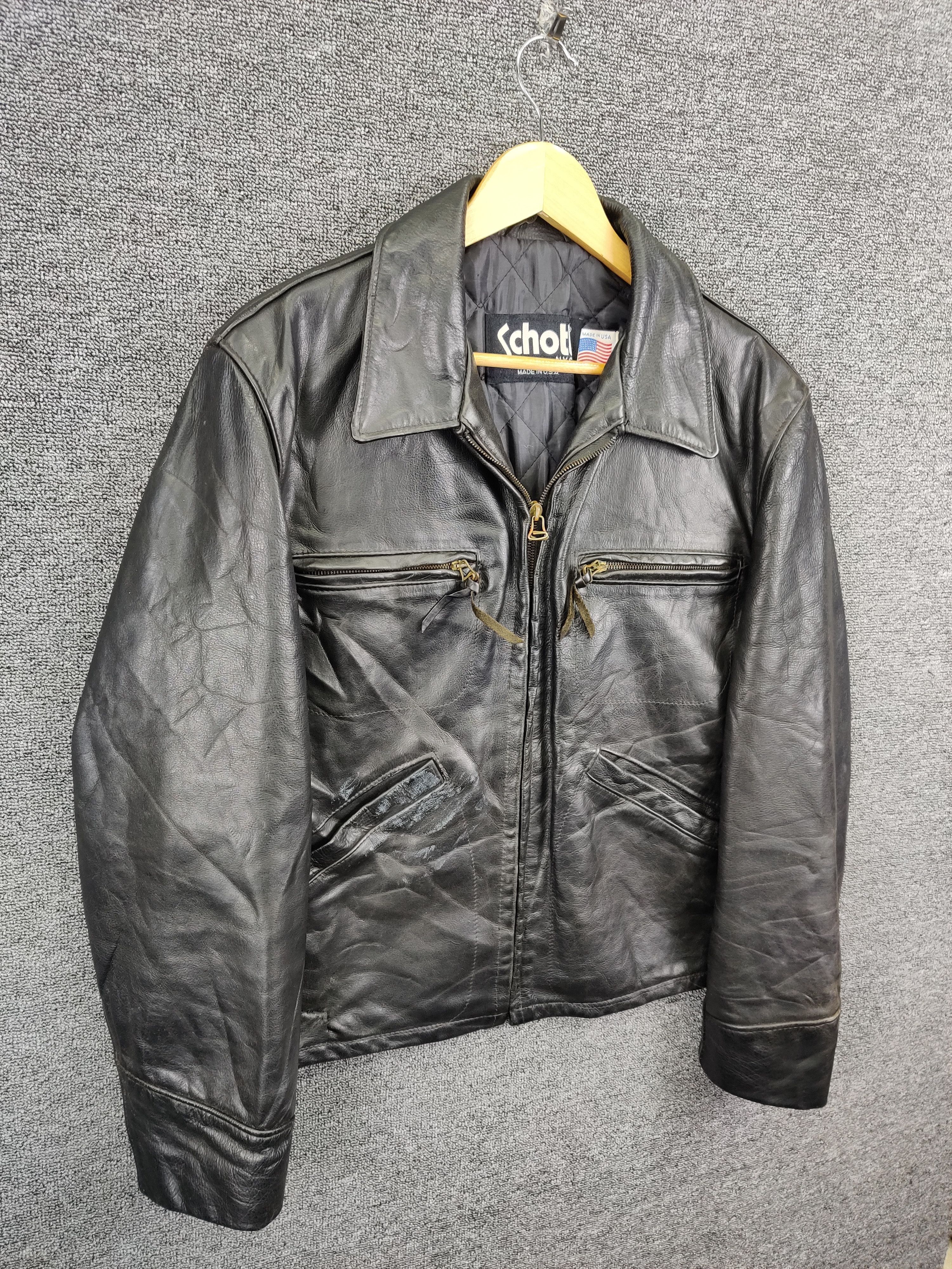 Schott Vintage 90s Schott NYC Leather Jacket Size US M / EU 48-50 / 2 - 5 Thumbnail