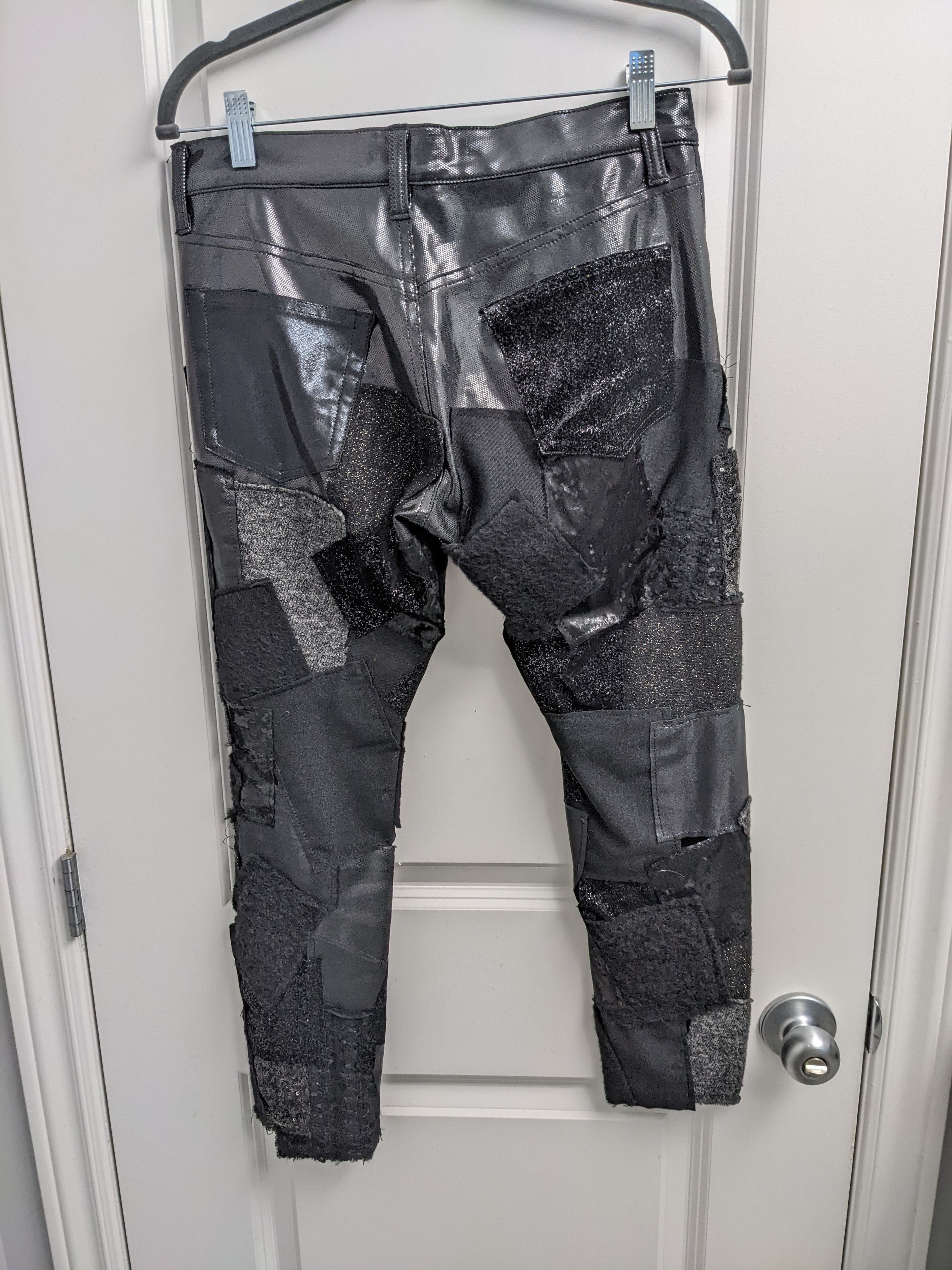 AW14 Runway cropped multimedia patchwork pants