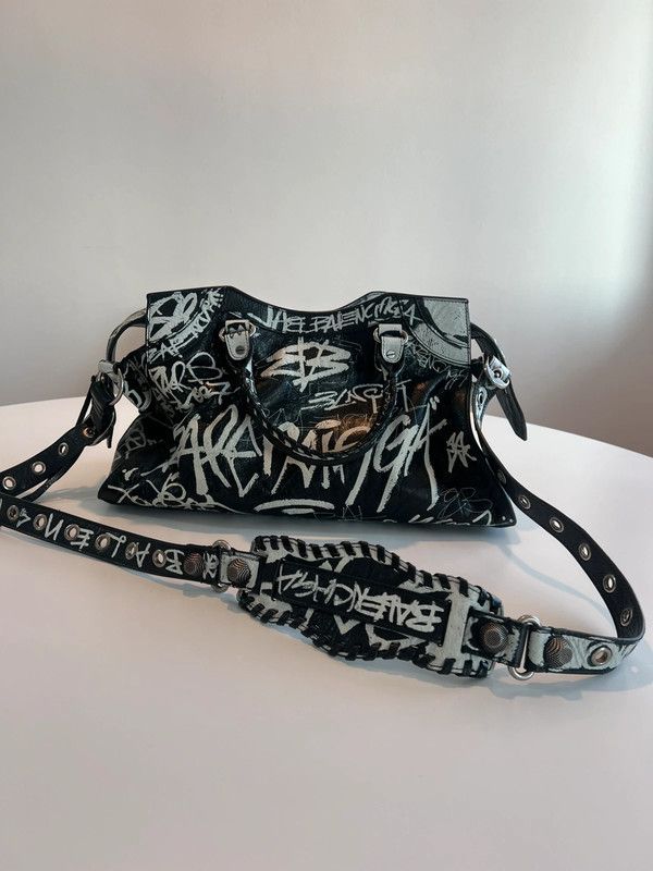 Balenciaga Balenciaga Neo City Cagole Graffiti Leather Bag Size ONE SIZE - 7 Thumbnail