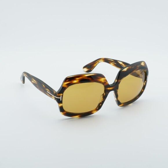 Tom Ford Tom Ford Ren FT1155 52E Sunglasses Havana Square Frame Size ONE SIZE - 7 Thumbnail