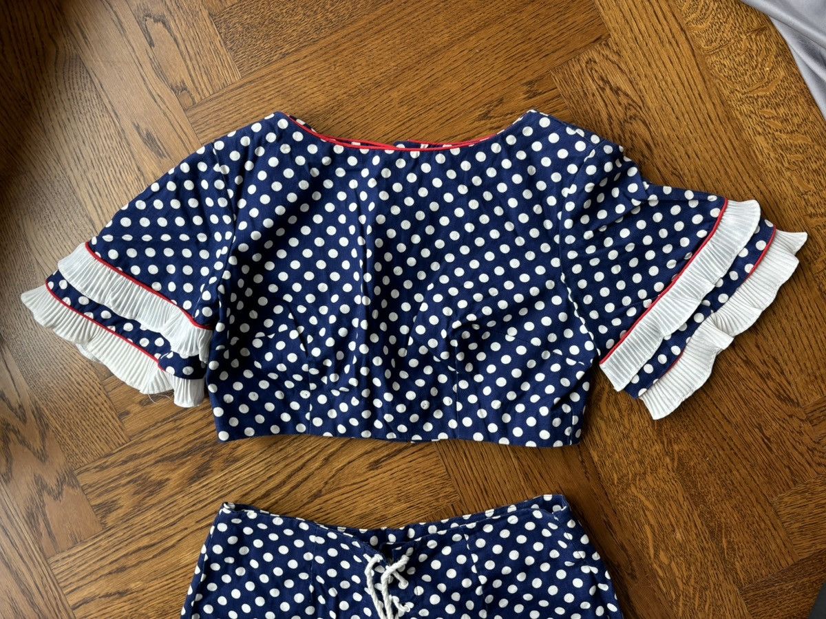 Sears × Vintage 1970s Polka Dot Beach Set 70s Vintage Suit Two Piece Track Size 34S - 13 Thumbnail