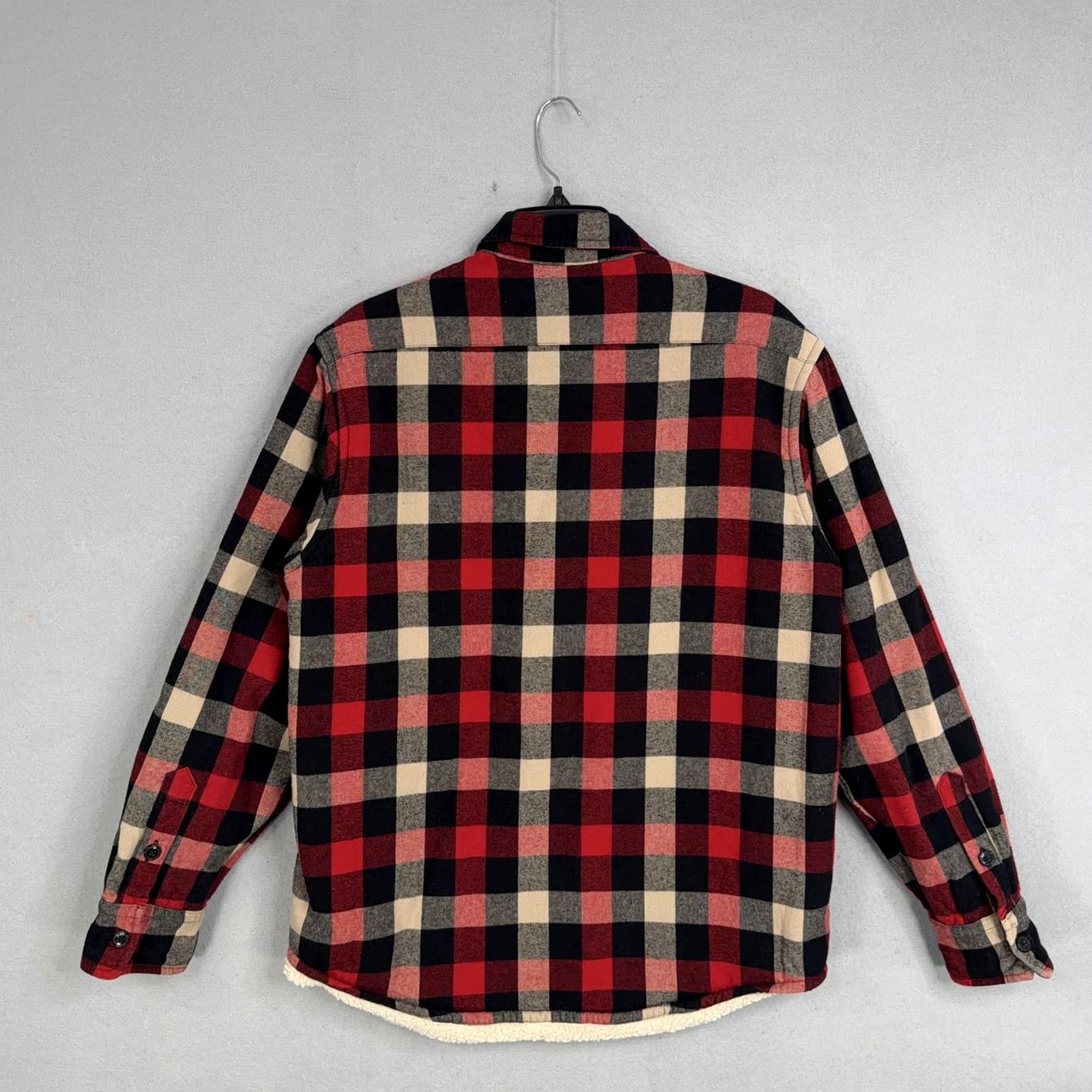 J.Crew J.CREW Mens Jacket Red Plaid Sherpa Lined Flannel Button Front Shacket Size US M / EU 48-50 / 2 - 6 Thumbnail