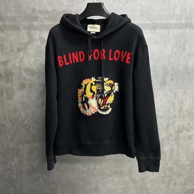 Gucci Gucci The latest black tiger head embroidered logo hoodie - Size US XL / EU 56 / 4 - 1 Thumbnail