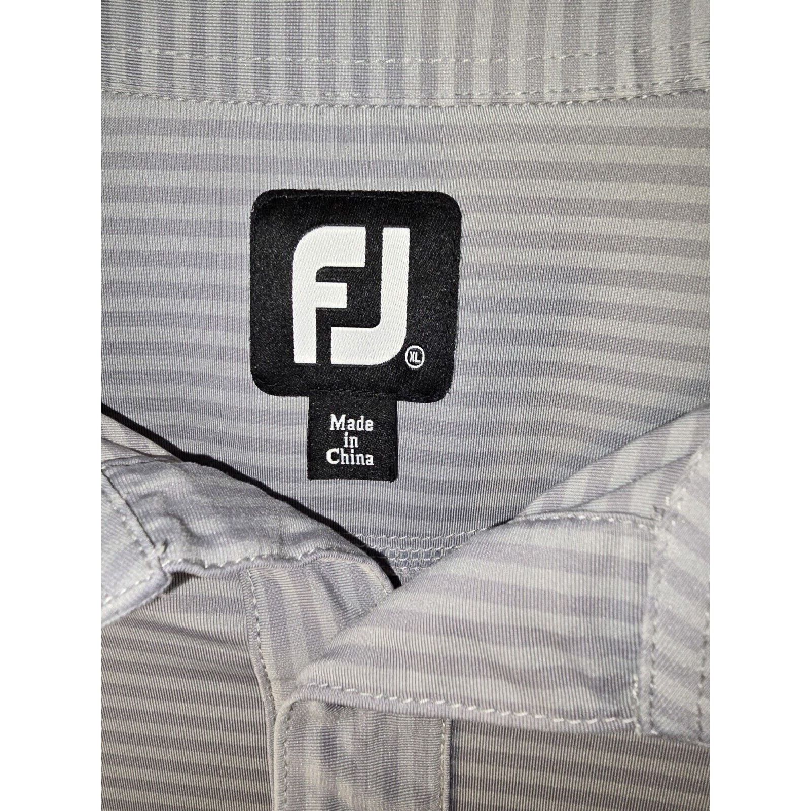 Footjoy Footjoy FJ Mens XL Gray Stripe Short Sleeve Golf Polo Shirt Size US XL / EU 56 / 4 - 2 Thumbnail