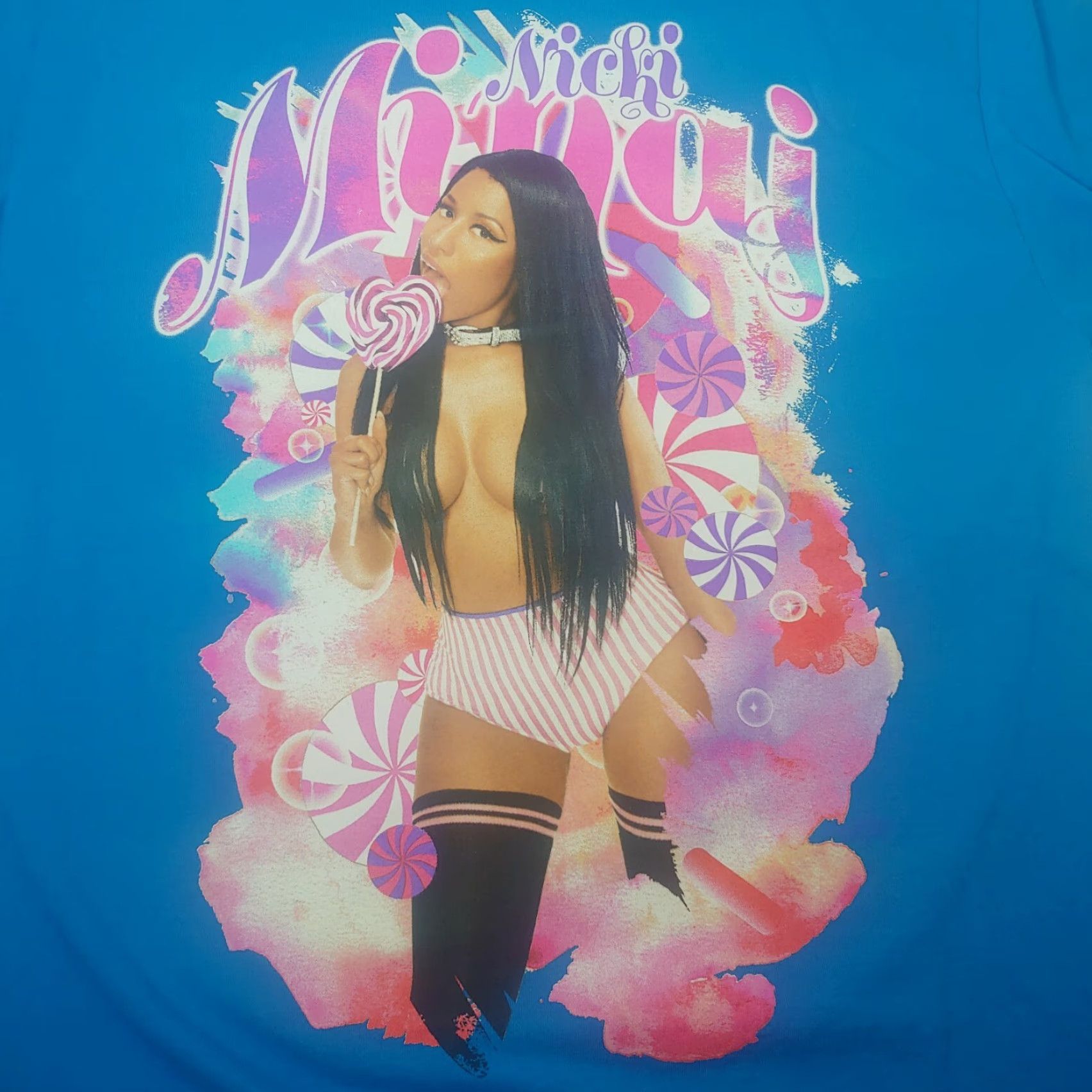 Gildan Nikki Minaj Pink Print Tour Shirt XL Blue Gildan Heavy Cotton T-Shirt Men Music Rap Size US XL / EU 56 / 4 - 2 Thumbnail