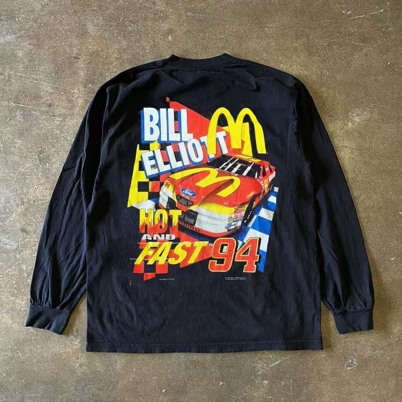 Japanese Brand × Vintage Black long-sleeved t-shirt with classic retro car pattern Size US L / EU 52-54 / 3 - 1 Thumbnail