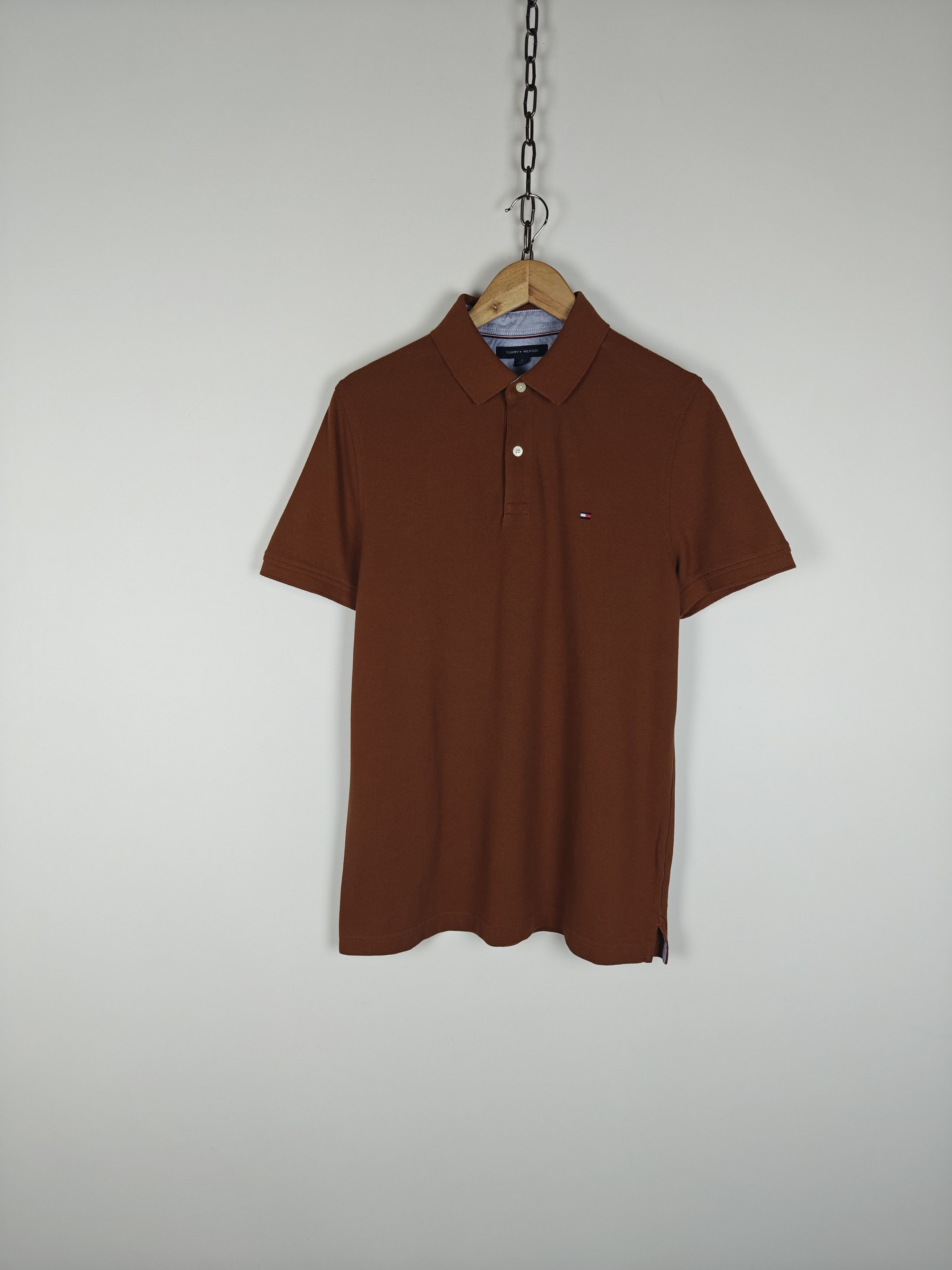 Tommy Hilfiger Tommy Hilfiger Polo T-Shirt Collared Logo Brown size M Size US M / EU 48-50 / 2 - 1 Thumbnail