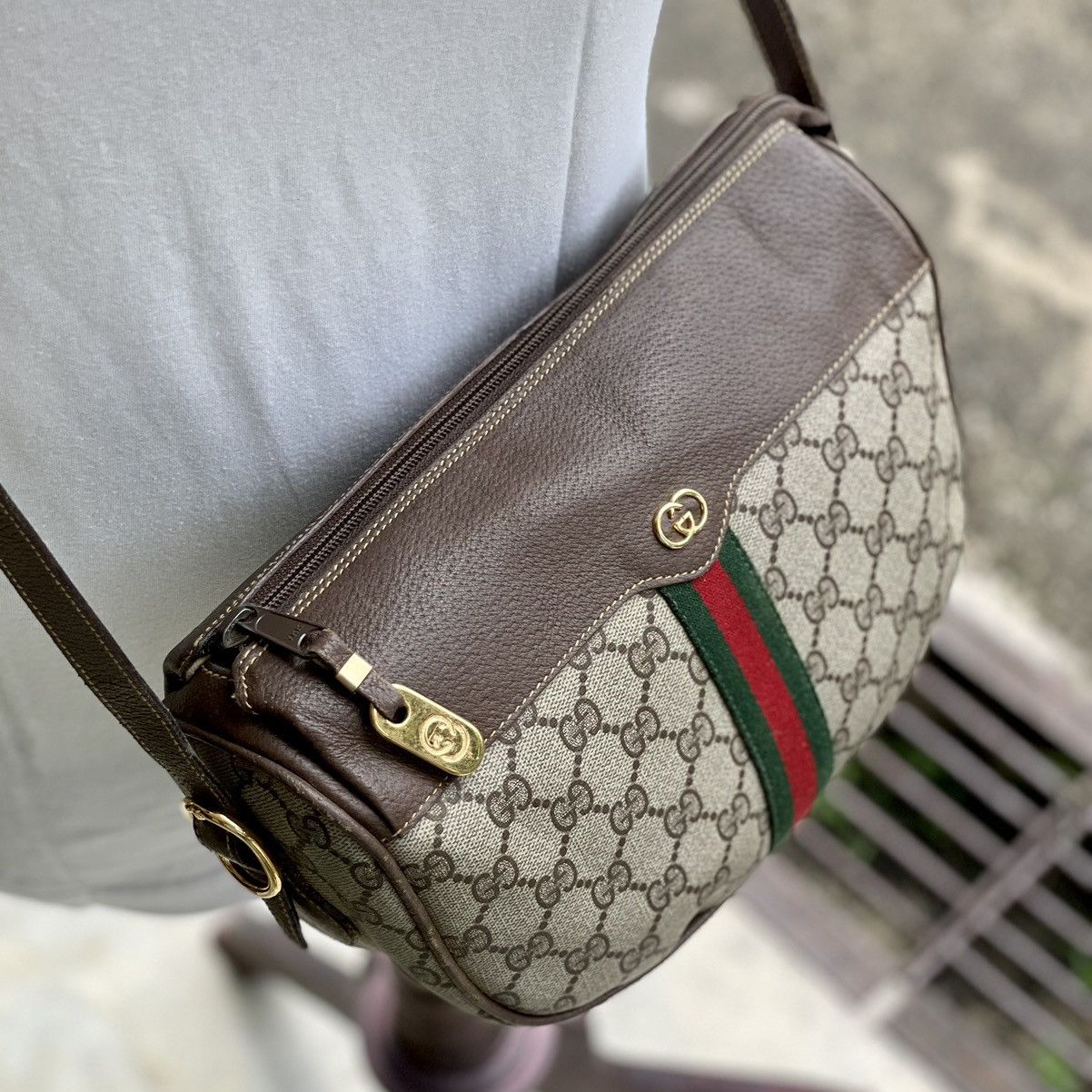 Gucci × Vintage 🔥 Vintage Gucci Sherry Line GG Shoulder Bag Size ONE SIZE - 4 Thumbnail