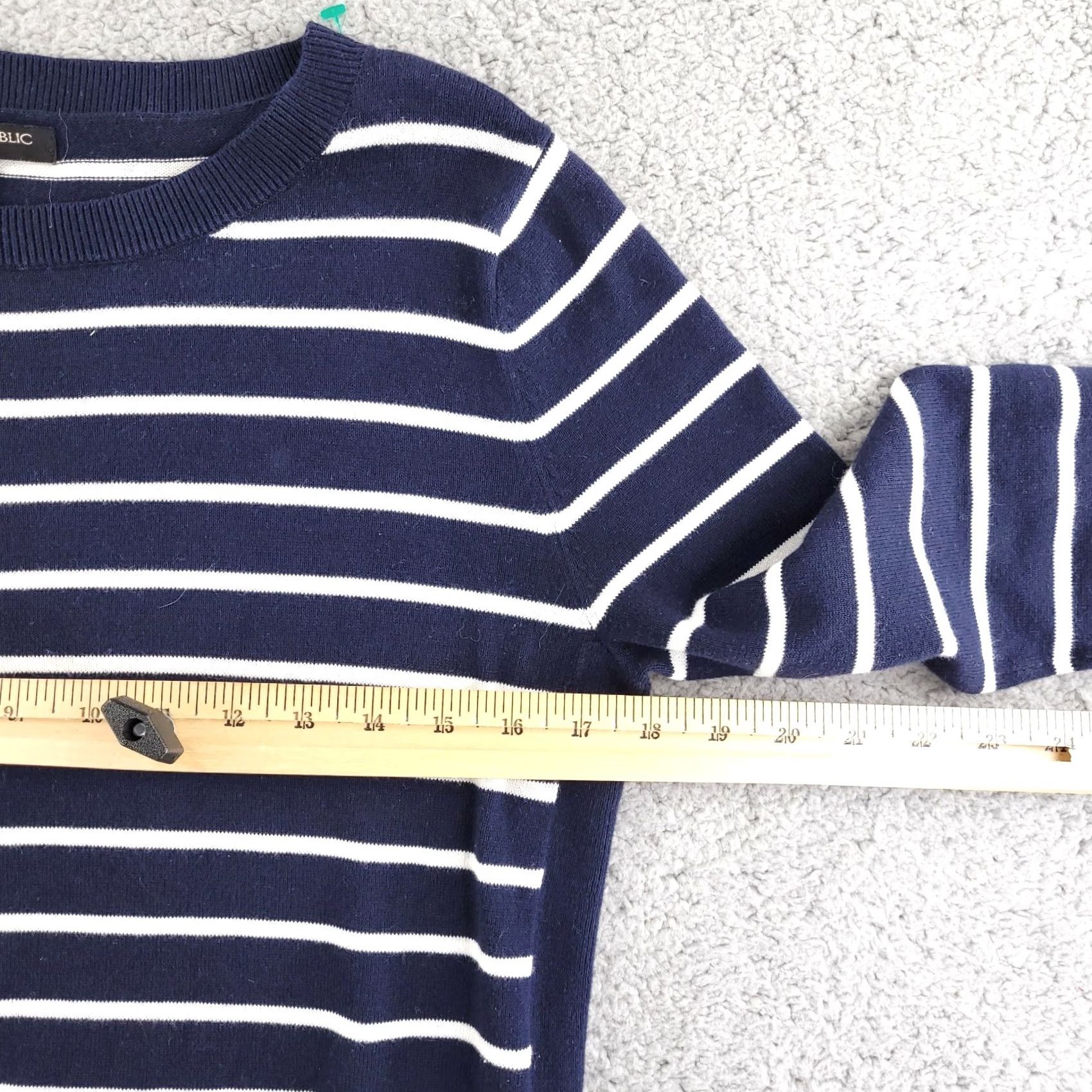 Banana Republic Banana Republic Sweater Women's XS Blue White Stripe Pullover Tie Sides Size XS / US 0-2 / IT 36-38 - 6 Thumbnail