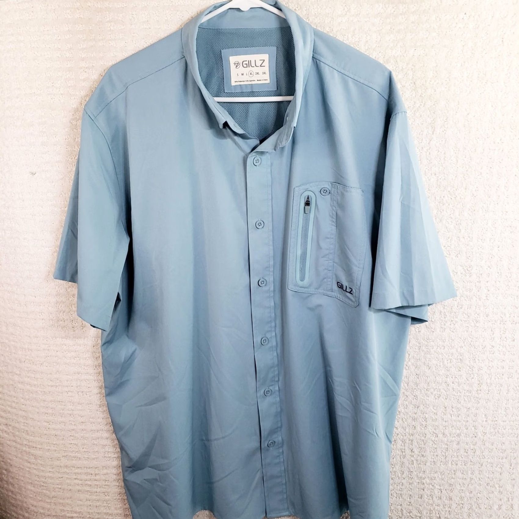 Vintage Gillz Performance Shirt Men XL Vented Short Sleeve Blue Button-Up Casual Fisherman Size US XL / EU 56 / 4 - 2 Thumbnail
