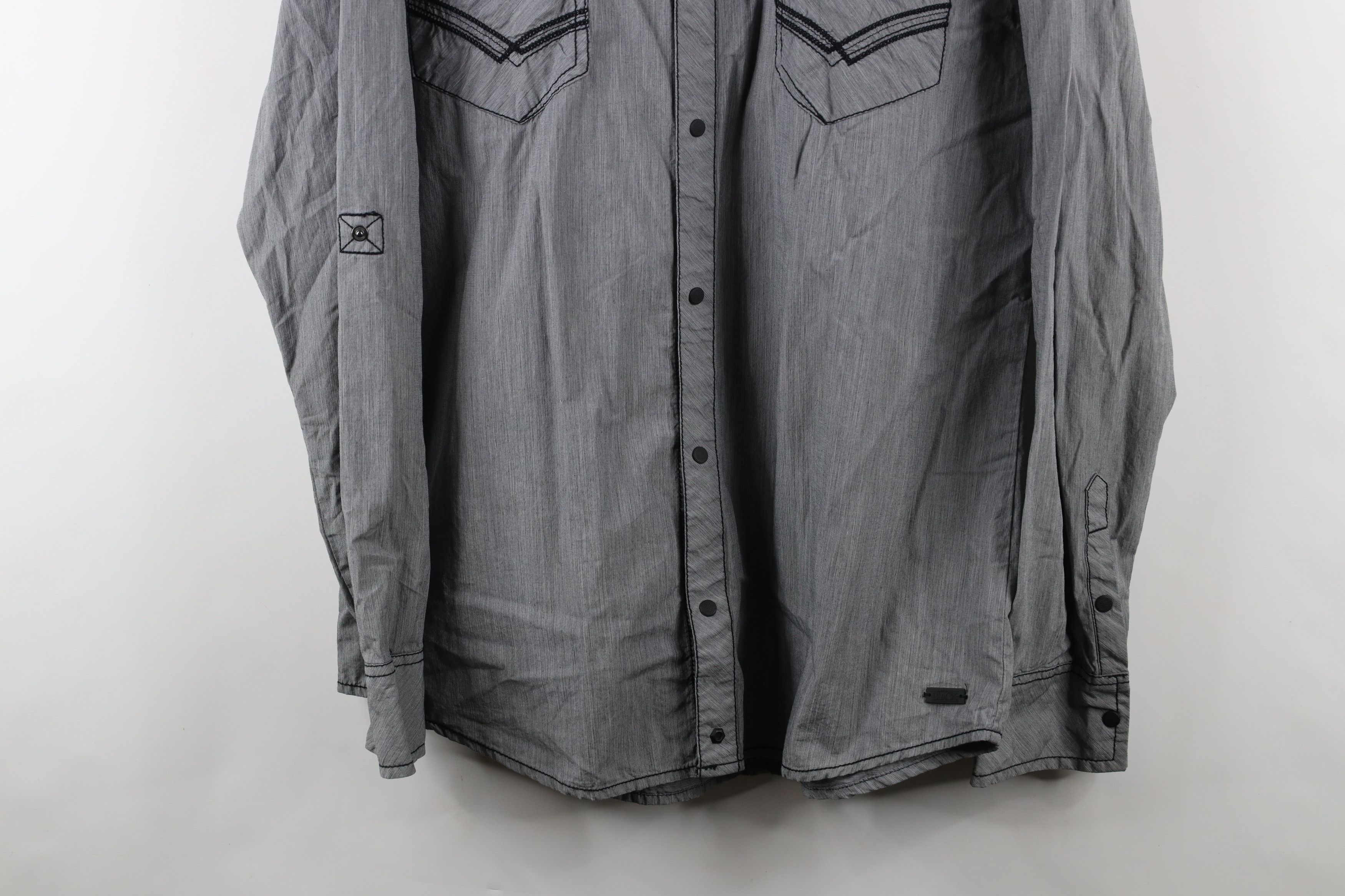 Vintage Buckle Black Faded Chambray Thick Stitch MMA Button Shirt Size US XXL / EU 58 / 5 - 3 Thumbnail