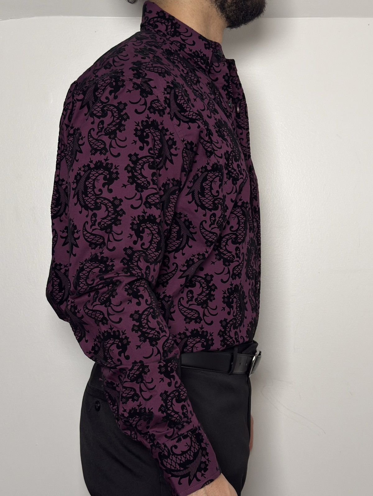 Beverly Hills Polo Club Vintage Dragon Print Button-Up Shirt Size US M / EU 48-50 / 2 - 2 Thumbnail