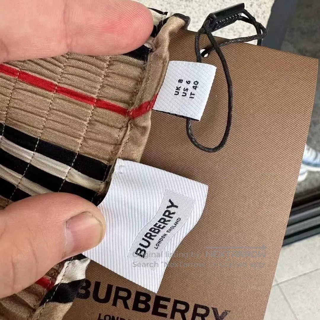 Japanese Brand Burberry Silk Striped Shorts. Size 33" - 2 Thumbnail