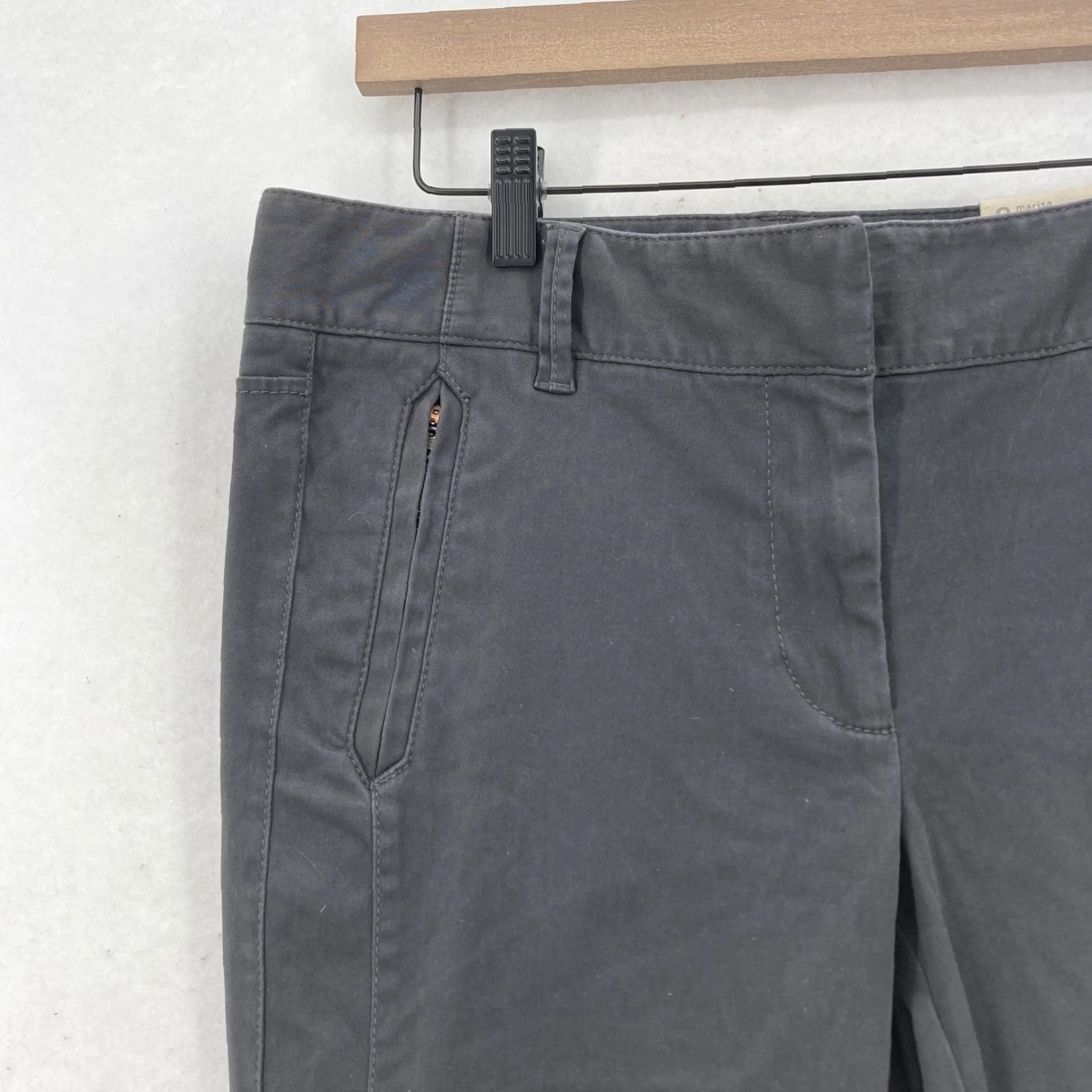 Loft LOFT Ann Taylor Pants Womens 8 Gray Marisa Skinny Ankle Stretch Sateen Chino Size 30" / US 8 / IT 44 - 3 Thumbnail