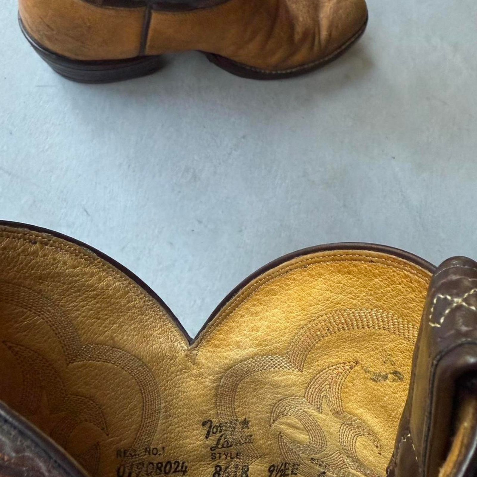 Tony Lama Vintage Tony Lama Cowboy Boots Roper Rodeo Western Size US 9.5 / EU 42-43 - 7 Thumbnail