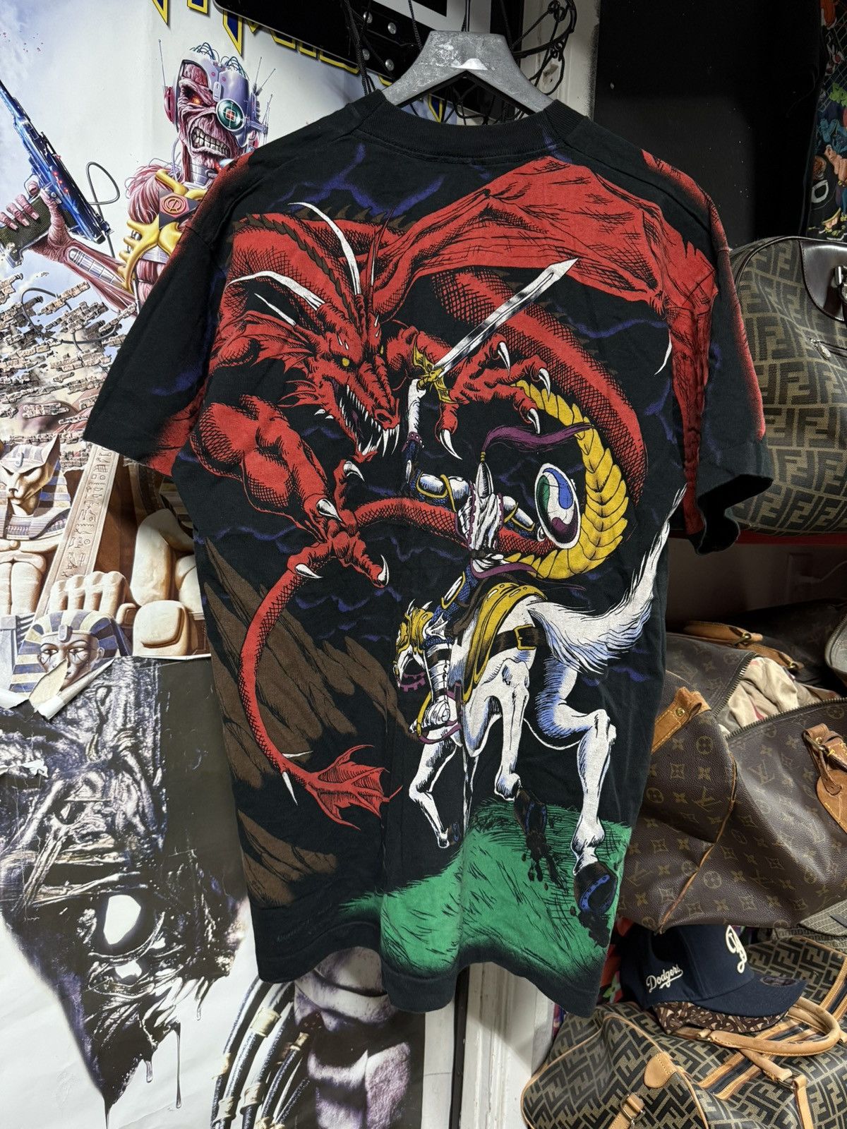 Vintage Vintage 1993 Liquid Blue Dragon AOP T-Shirt Rare XLarge Size US XL / EU 56 / 4 - 2 Thumbnail