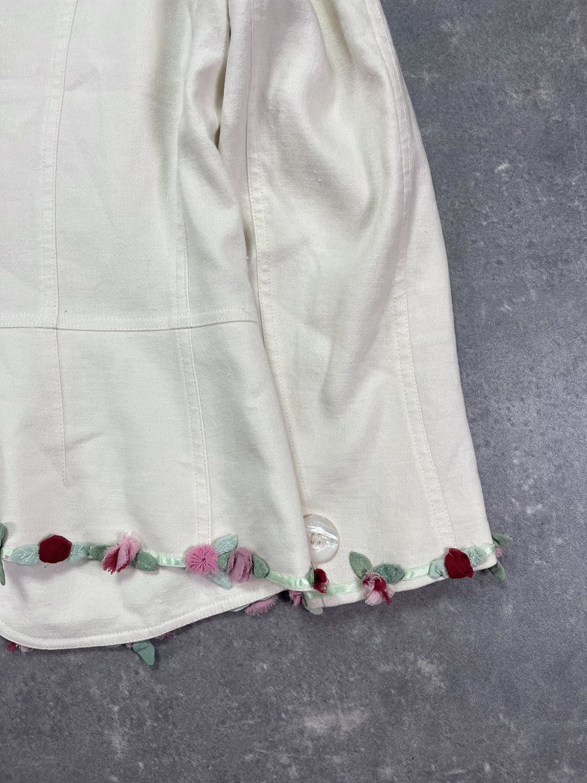 John Galliano 2005 John Galliano Flower-Trim Blazer Jacket 42 8 Size M / US 6-8 / IT 42-44 - 15 Thumbnail