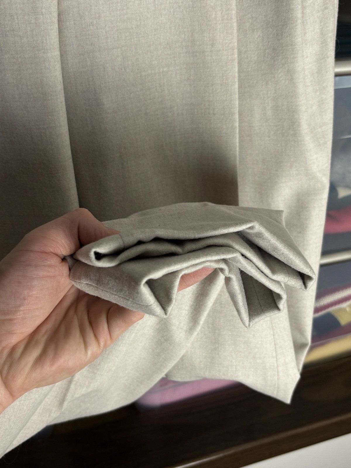 Fabiana Filippi Fabiana Filippi Virgin Wool Cashemre Beige Luxury Pants Size 30" / US 8 / IT 44 - 7 Thumbnail
