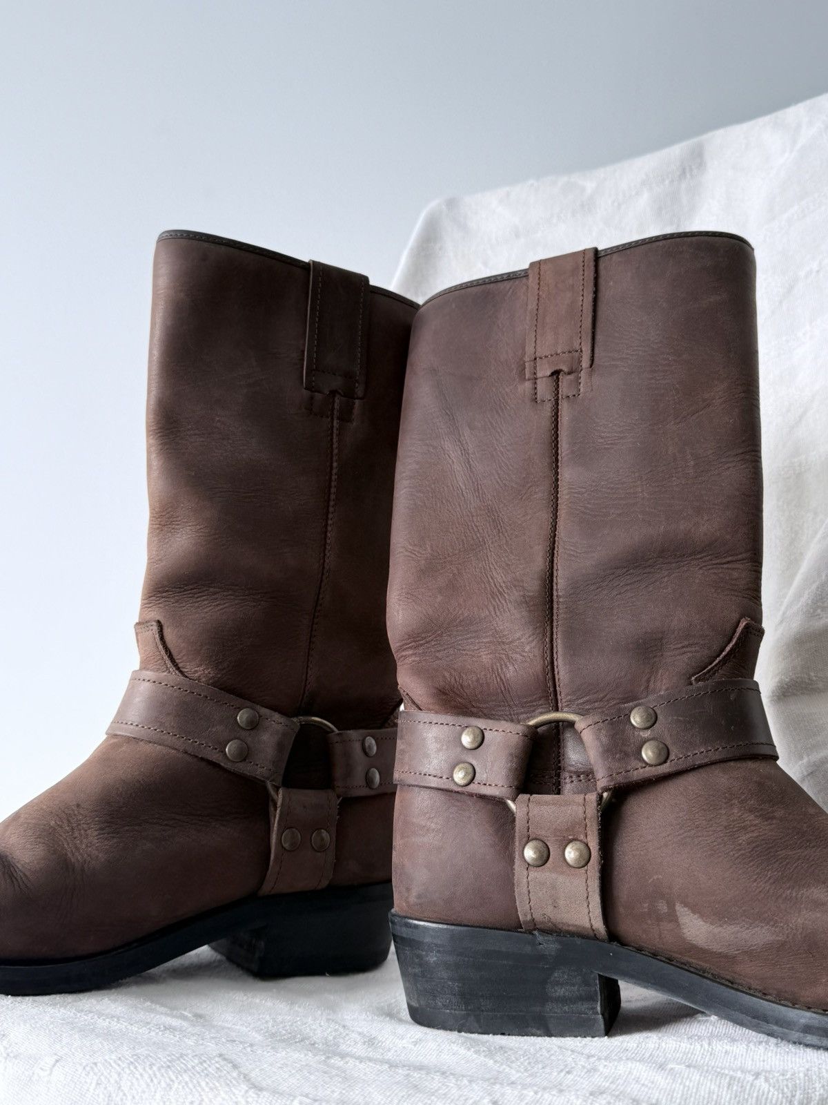 Cowboy Equipment Vintage Rodeo Cowboy Western Biker Leather Boots Size US 6.5 / EU 39-40 - 4 Thumbnail
