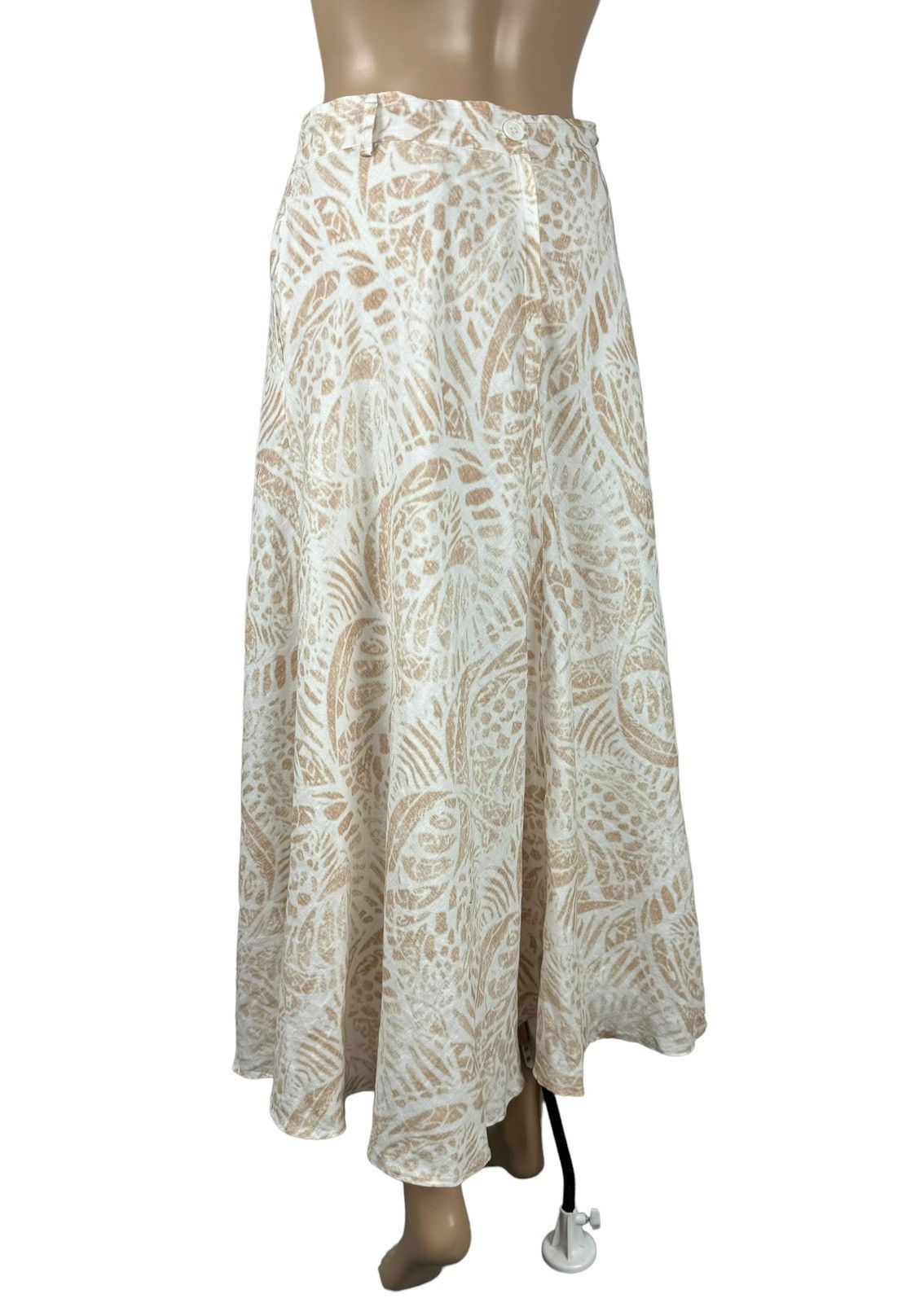 Designer Hemisphere Maxi Long Skirt Pleated Linen Printed size M Size 26" / US 2 / IT 38 - 5 Thumbnail