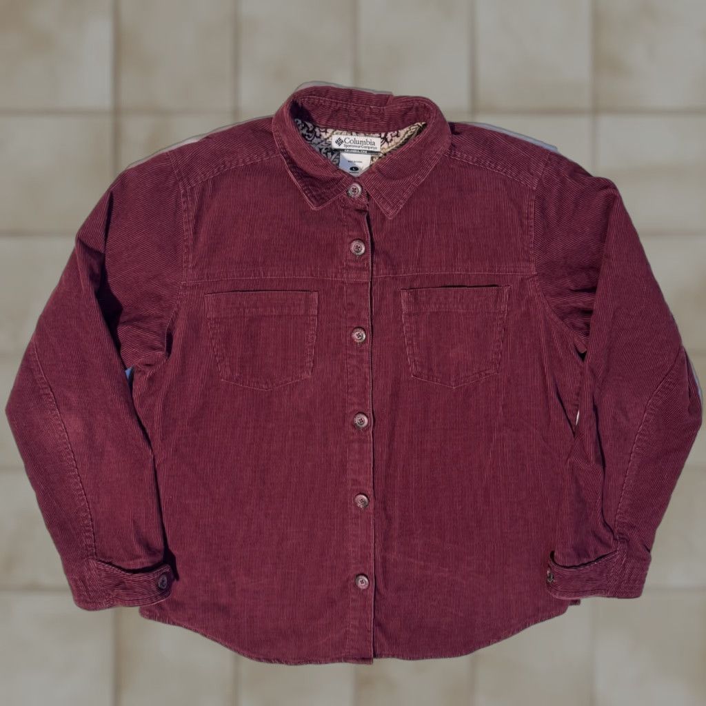 Arrow Columbia Womens Jacket Corduroy Paisley L Red - Regular Fit, Mid-Length, Fall Winter, Casual, Machine Washable, Cotton, Outer Shell, Women Size L / US 10 / IT 46 - 1 Thumbnail
